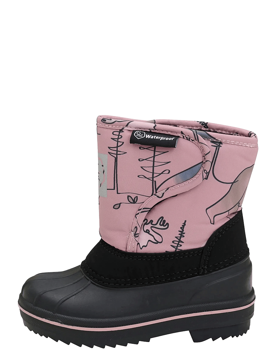 Color Kids - Boots w. wool & WP, AOP - schuhe - woodrose - 1