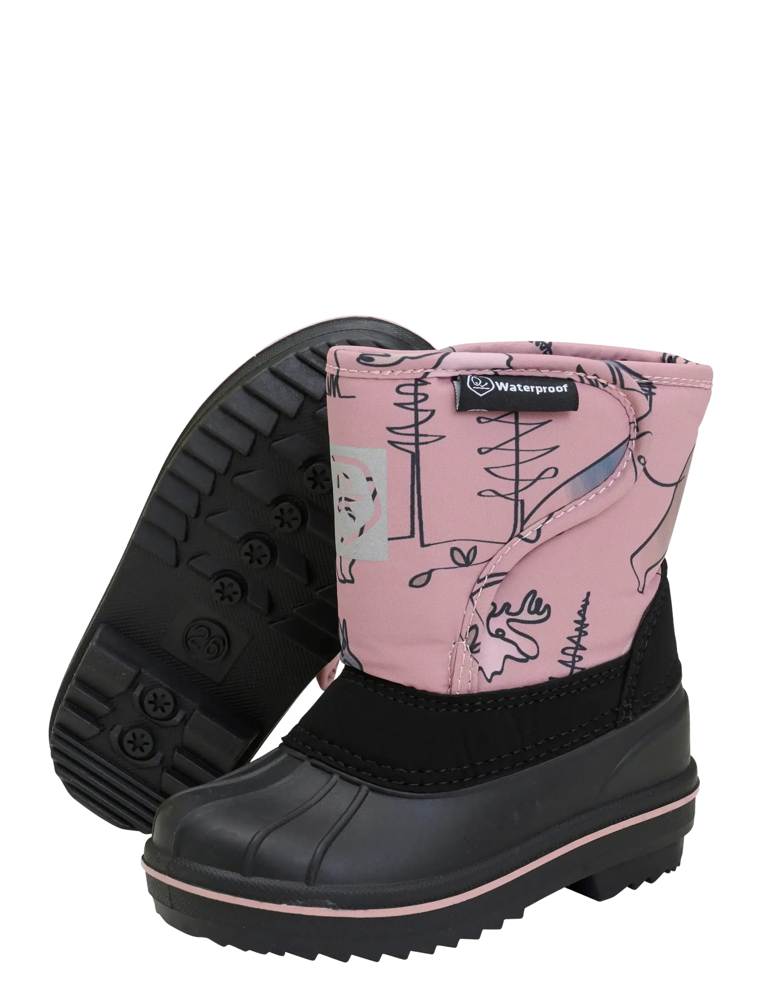 Color Kids - Boots w. wool & WP, AOP - efterårssko - woodrose - 2