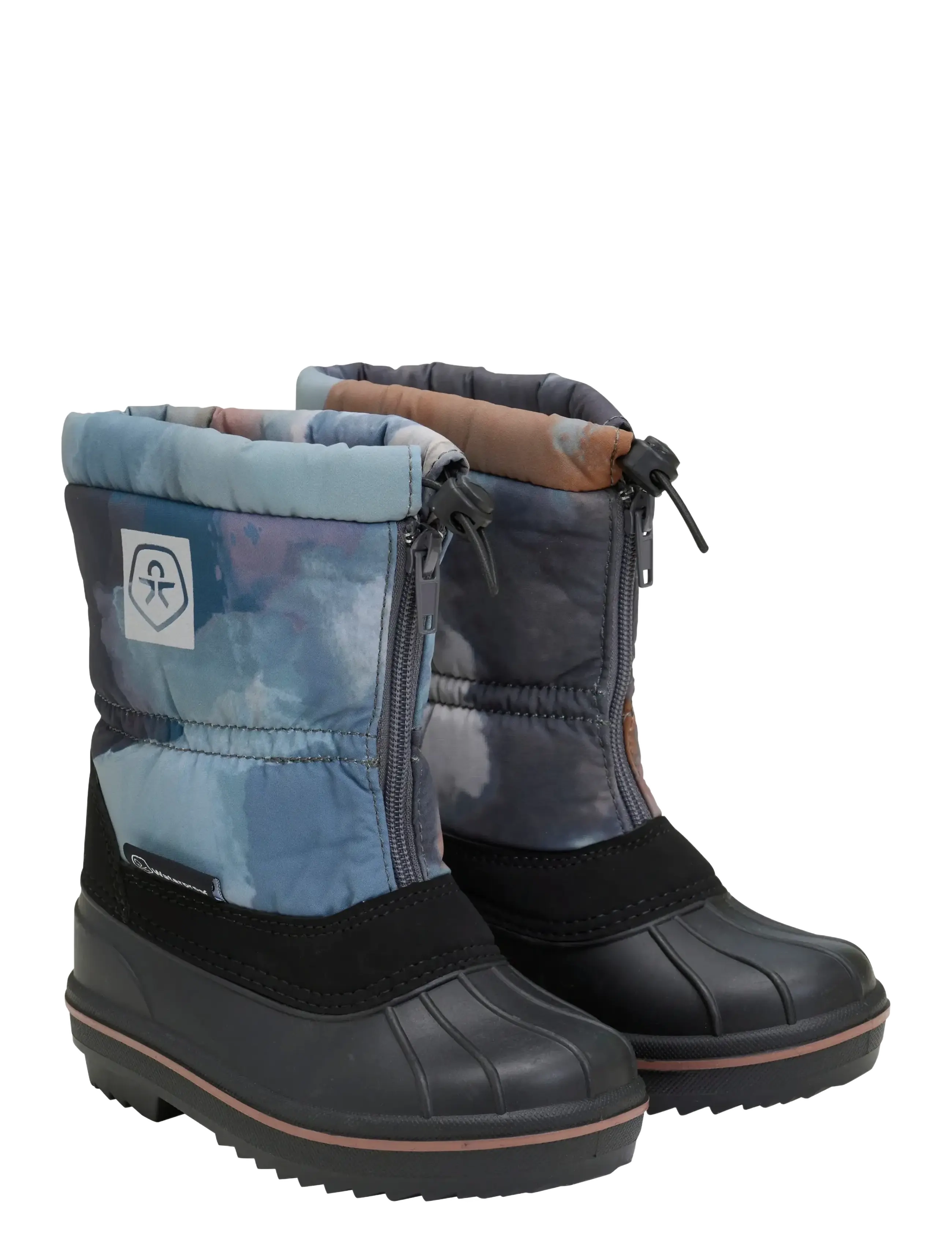Color Kids Boots W. Zip, Wool & Wp, Aop, 35, Multi/patterned, Vinterstøvler > Vinterstøvler Pull On, Børn