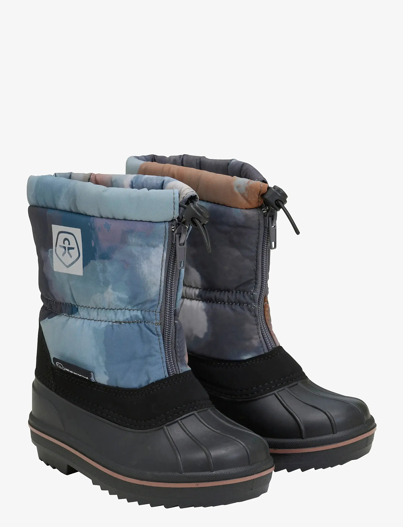 Color Kids - Boots W. Zip, Wool & WP, AOP - skor - stormy weather - 0