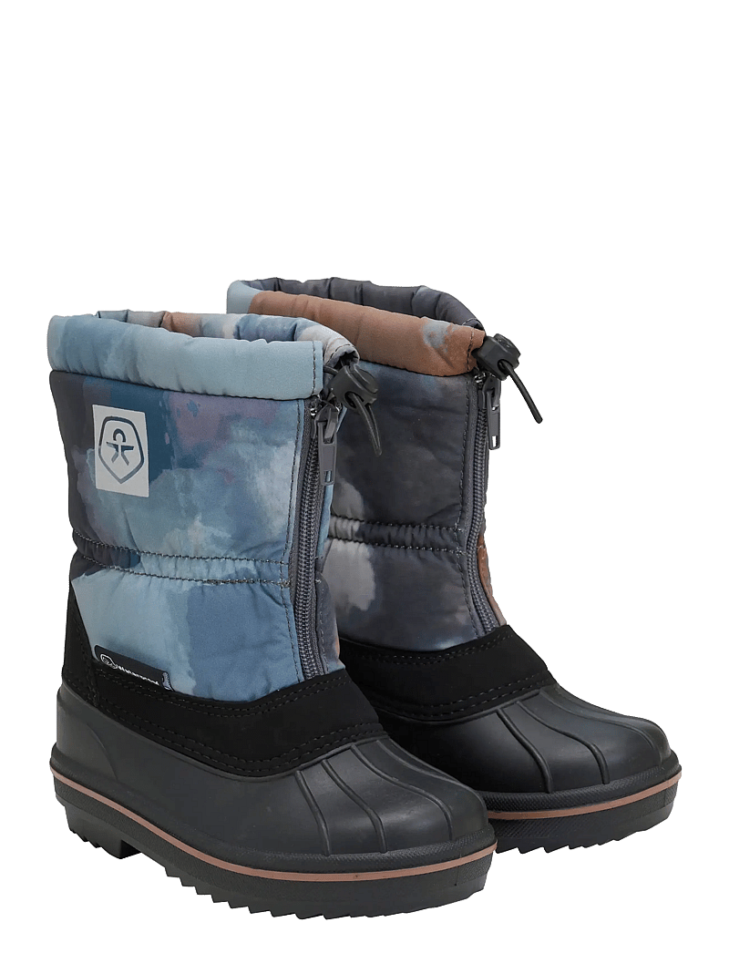 Color Kids - Boots W. Zip, Wool & WP, AOP - skor - stormy weather - 0