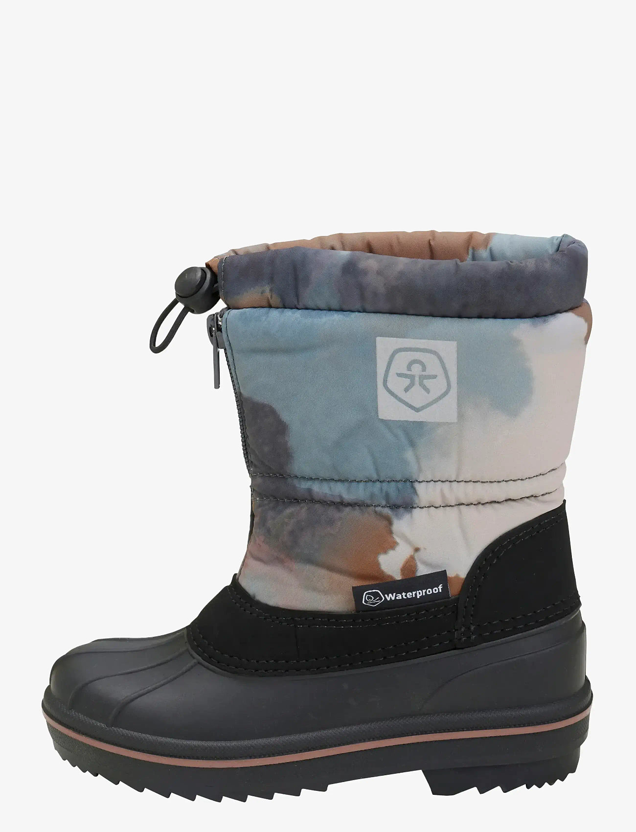 Color Kids - Boots W. Zip, Wool & WP, AOP - skor - stormy weather - 1
