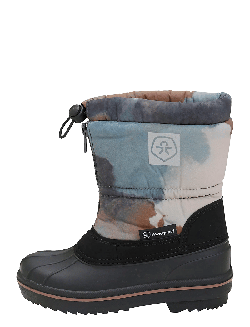 Color Kids - Boots W. Zip, Wool & WP, AOP - skor - stormy weather - 1