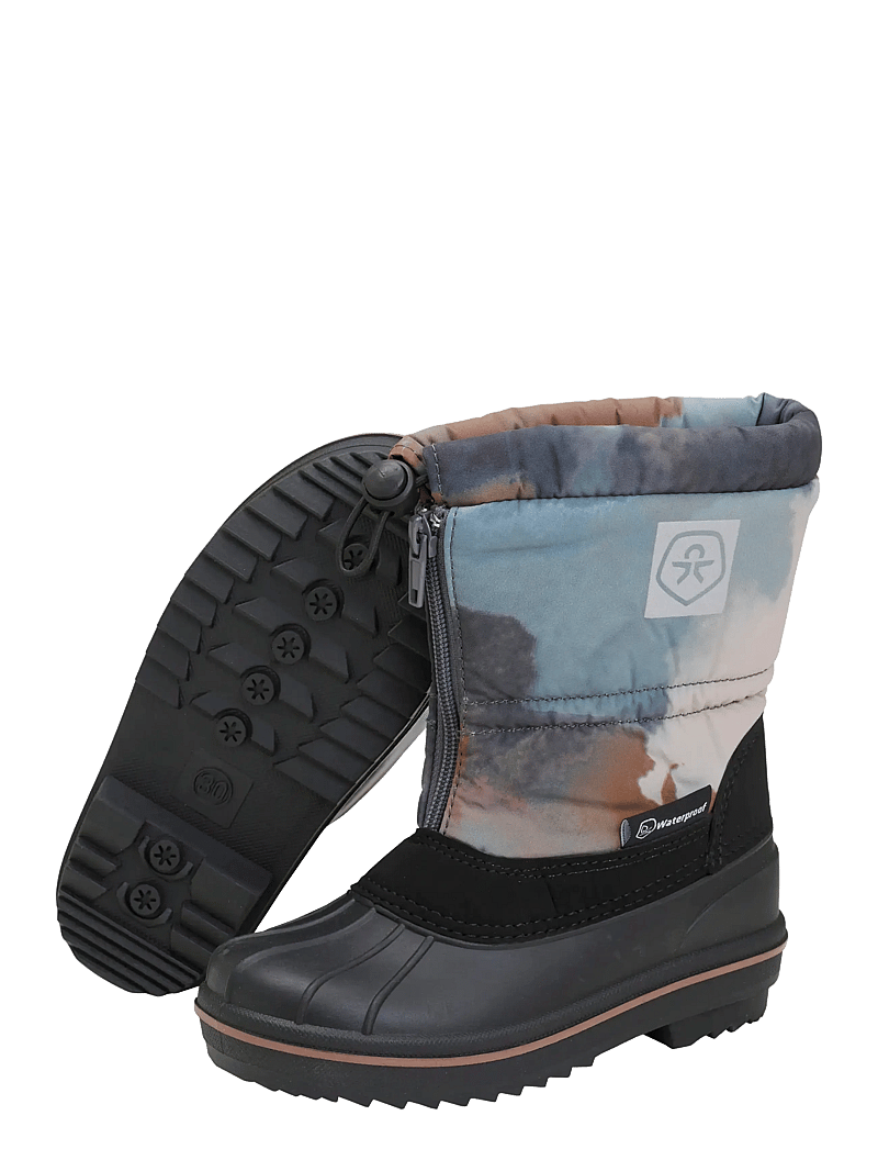 Color Kids - Boots W. Zip, Wool & WP, AOP - skor - stormy weather - 2