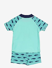 Color Kids - Edy mini shorts set AOP - gode sommertilbud - aqua sea - 1