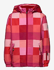 Padded ski jacket AOP - RASPBERRY