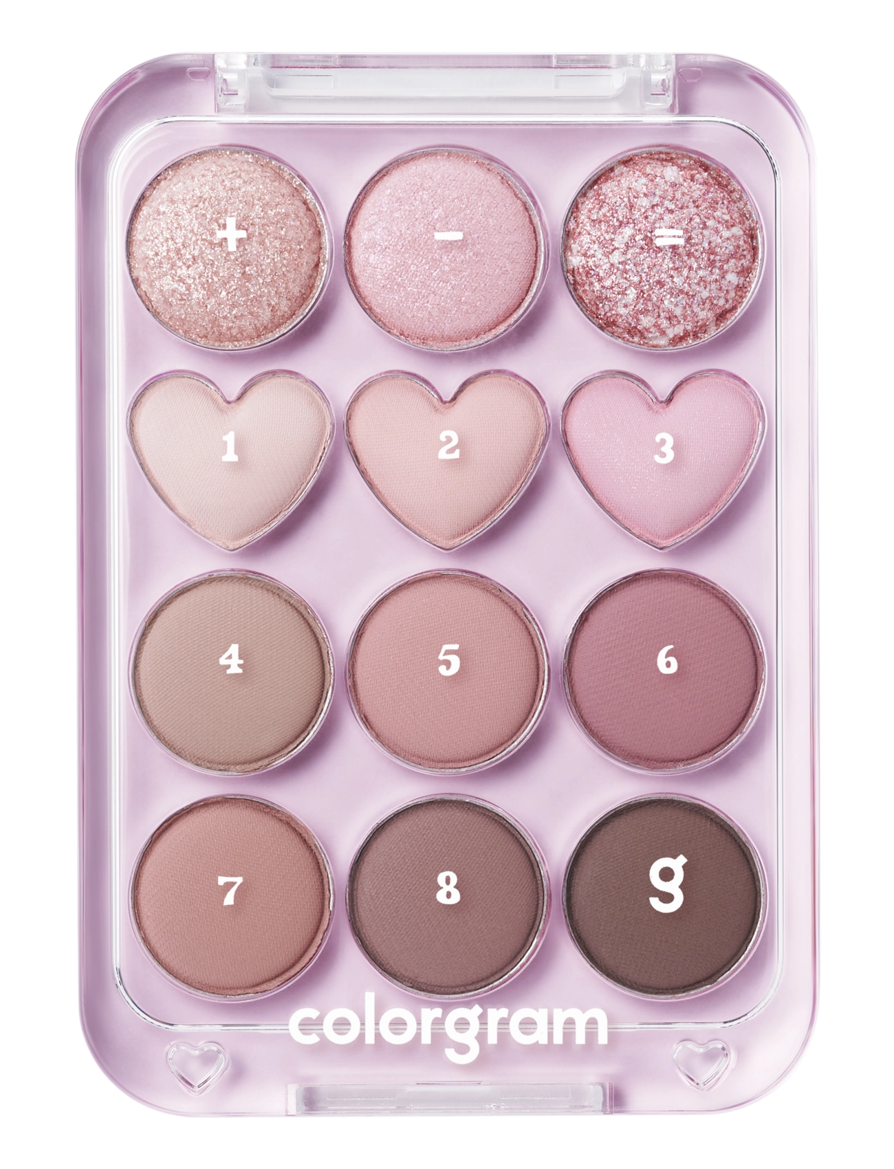 Colorgram Pin Point Eyeshadow Palette, Øjenpalette, Pink, Str: 9.9 G