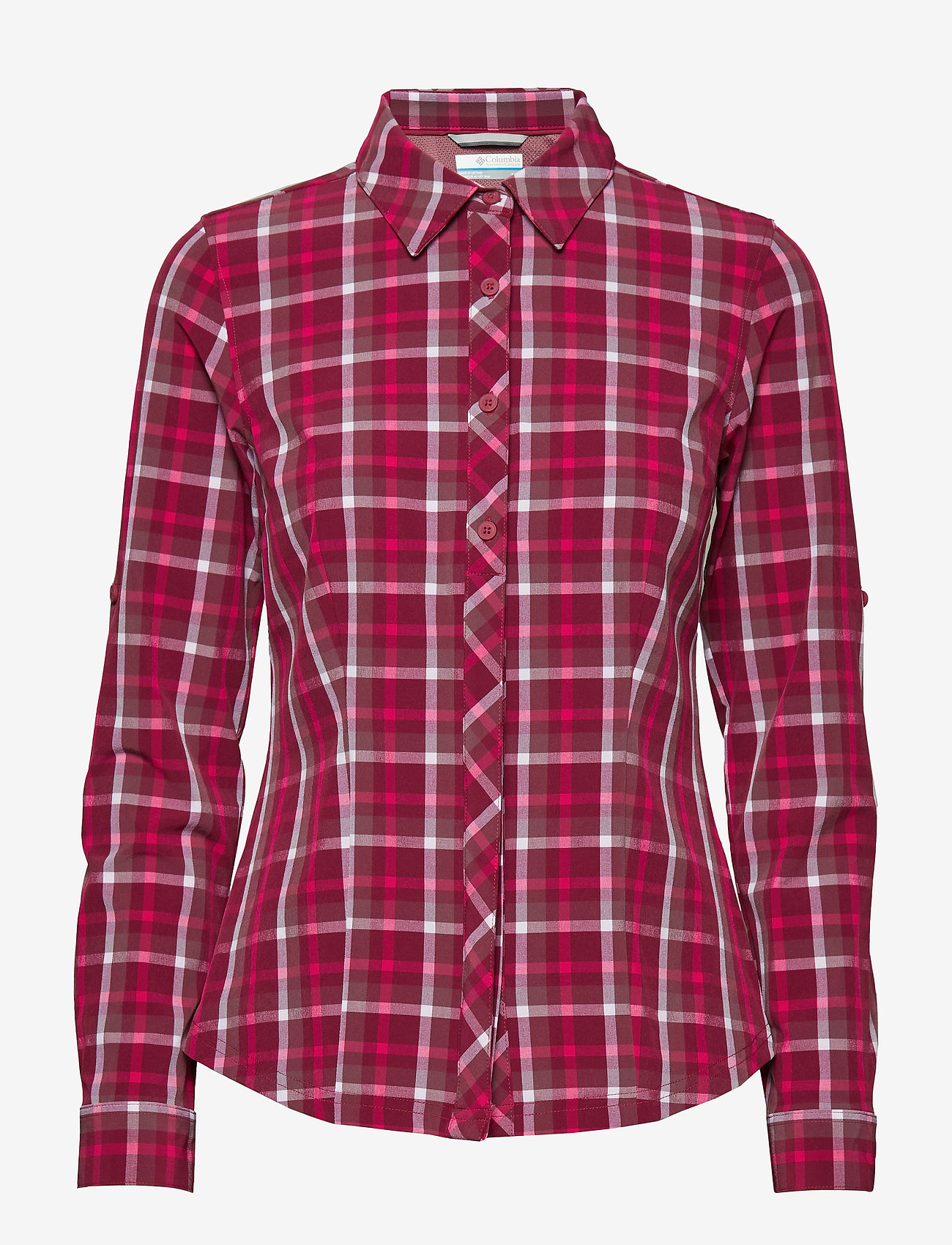 Columbia Sportswear - Saturday Trail™ Stretch Plaid LS Shirt - wine berry plai - 0