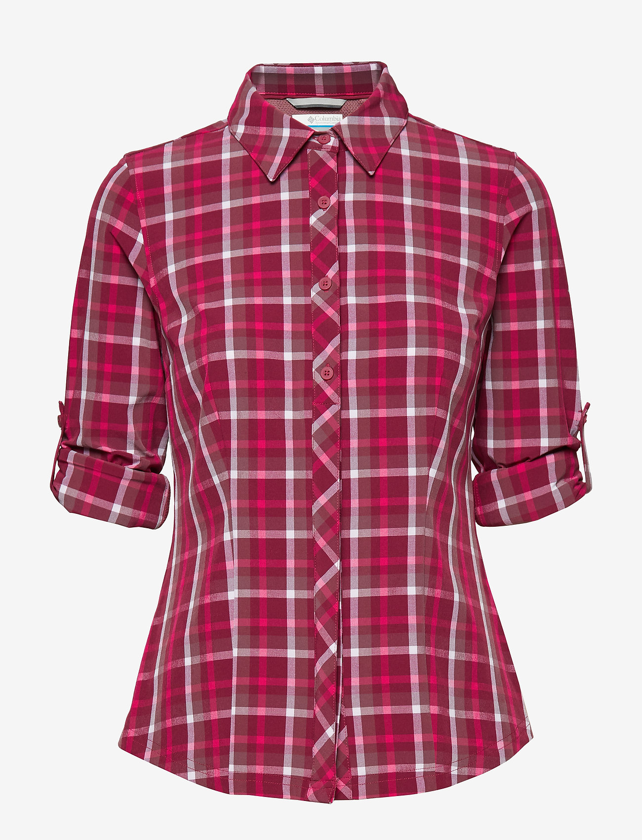 Columbia Sportswear - Saturday Trail™ Stretch Plaid LS Shirt - wine berry plai - 2