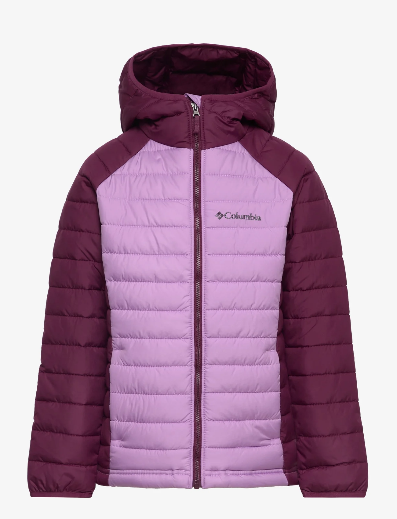 Columbia Sportswear - Powder Lite Girls Hooded Jacket - isolerede jakker - gumdrop, marionberry - 0