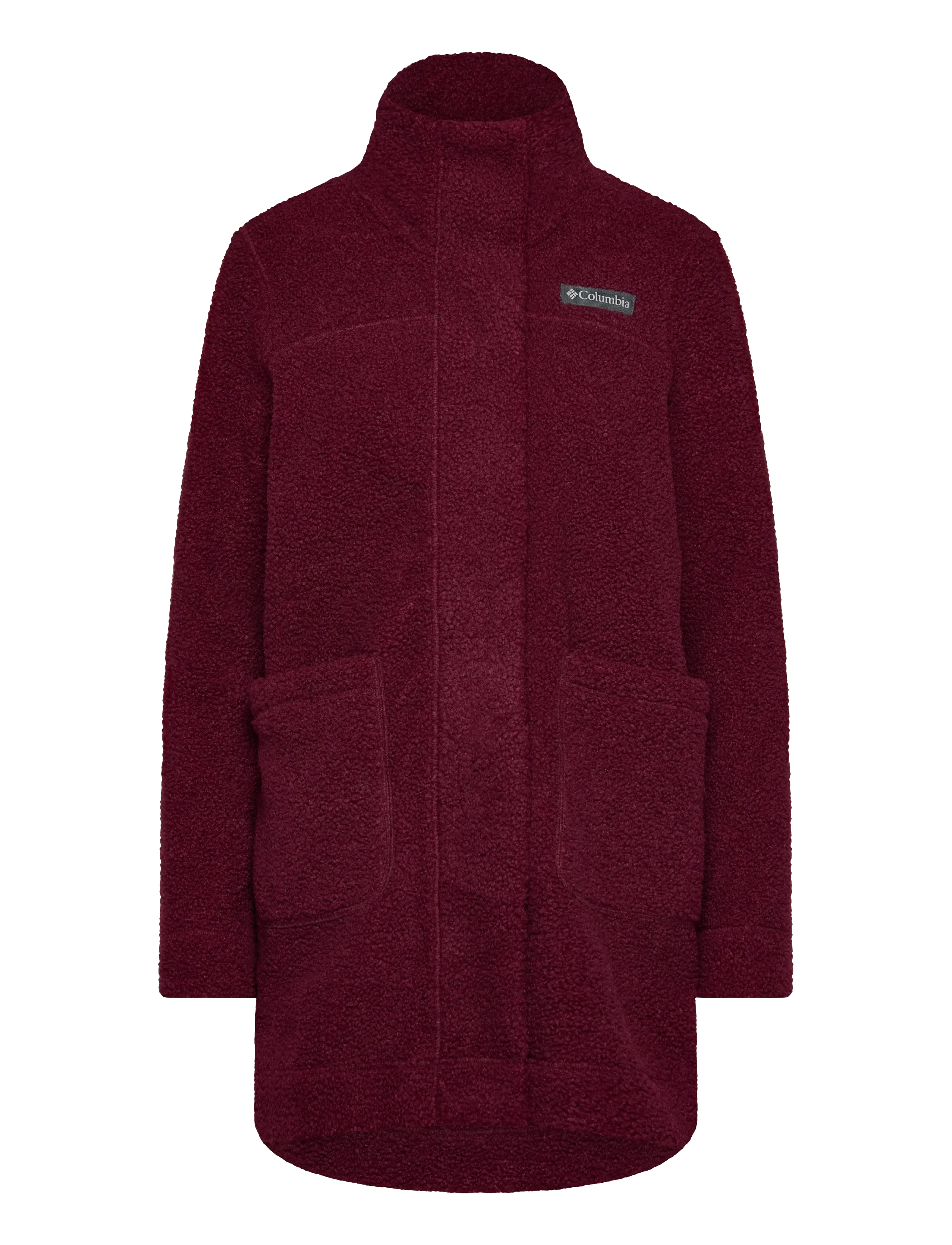 Columbia Sportswear Panorama Long Jacket, S, Sport, Burgunderrot - Faux Fur, Frauen