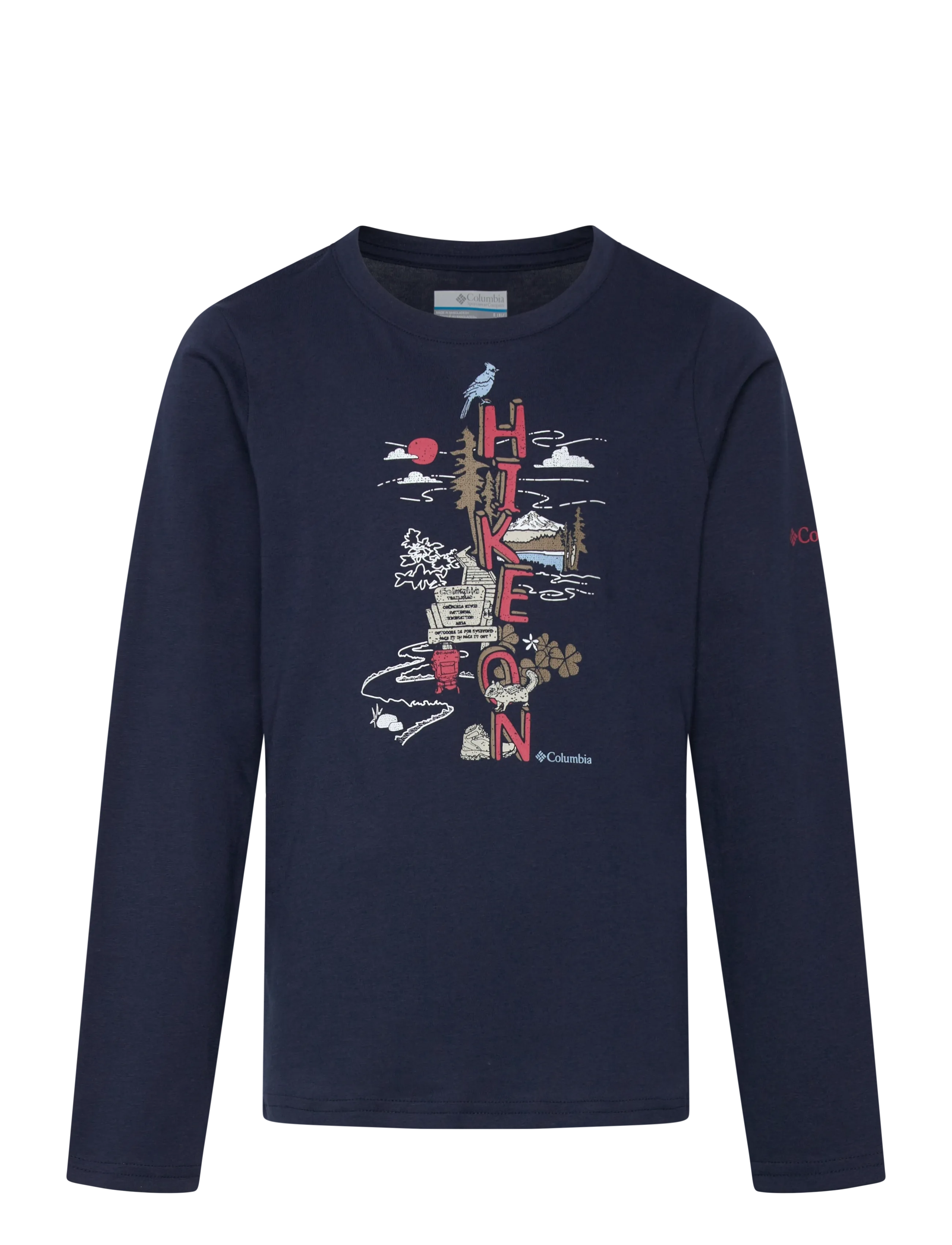Columbia Sportswear Dobson Pass LS Graphic Tee - 4 for 3 - COLLEGIATE NAVY, HIKE ON / navy