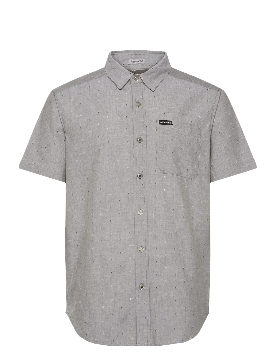 Columbia Sportswear - Rapid Rivers Novelty Short Sleeve - toppar & t-shirts - stone green diamond dobby chambray - 0