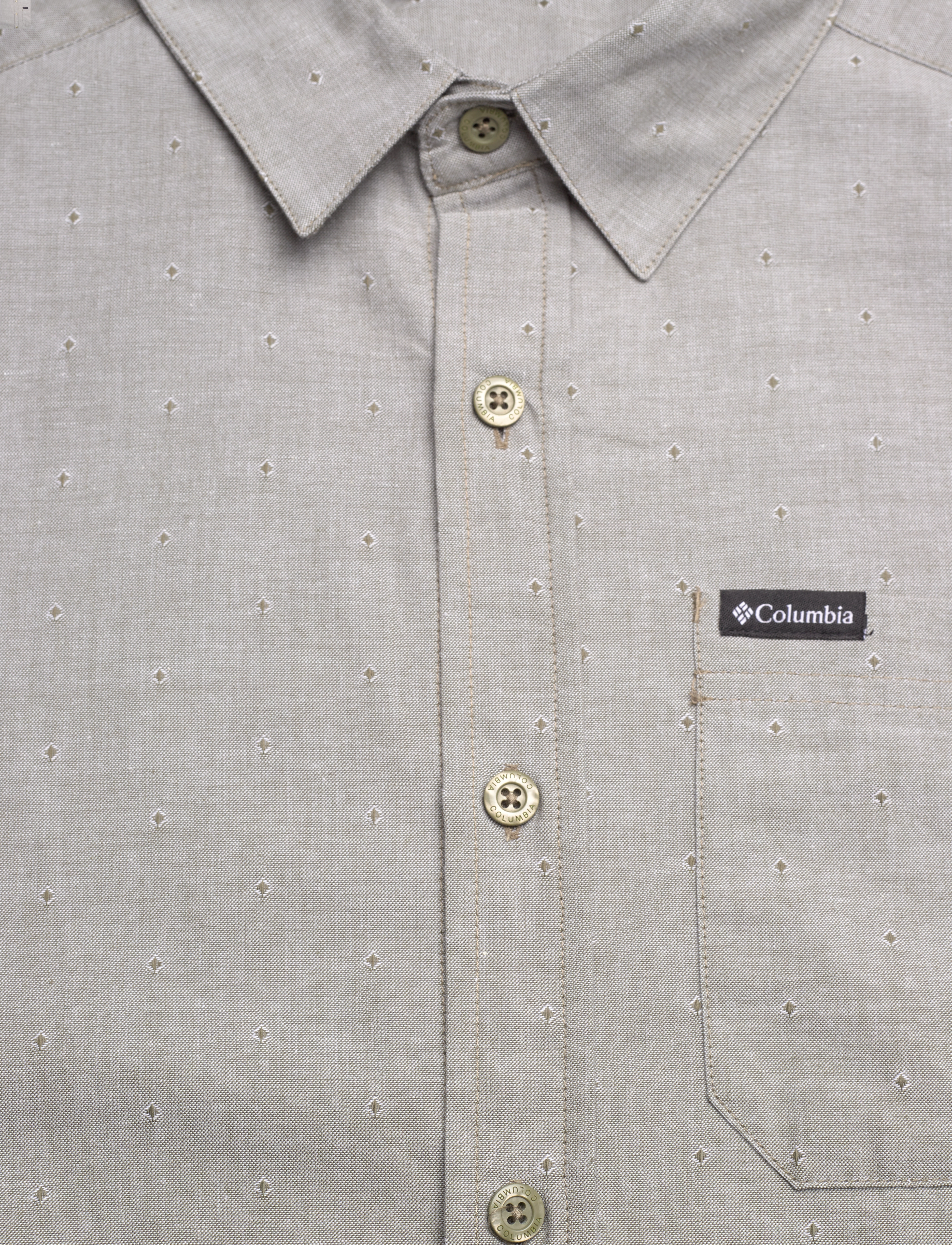 Columbia Sportswear - Rapid Rivers Novelty Short Sleeve - toppar & t-shirts - stone green diamond dobby chambray - 2