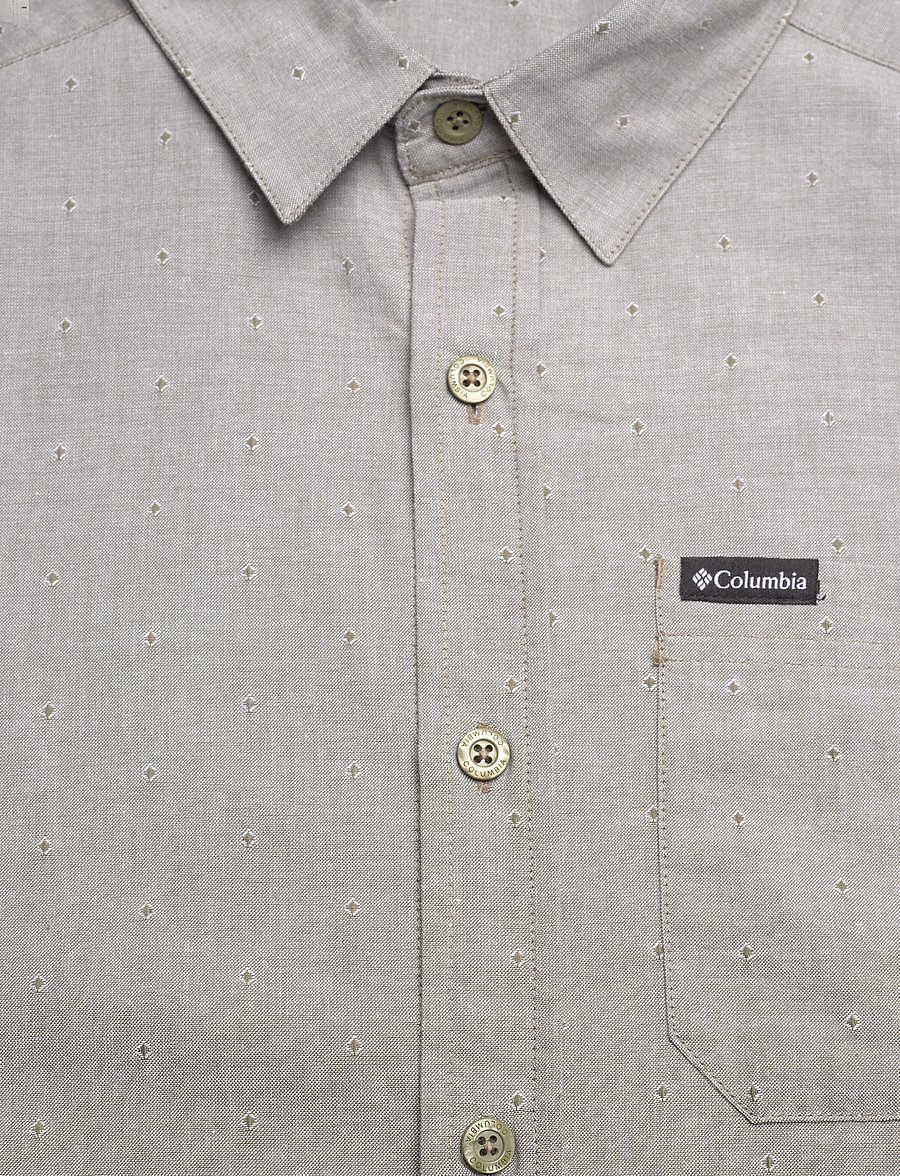 Columbia Sportswear - Rapid Rivers Novelty Short Sleeve - toppar & t-shirts - stone green diamond dobby chambray - 2