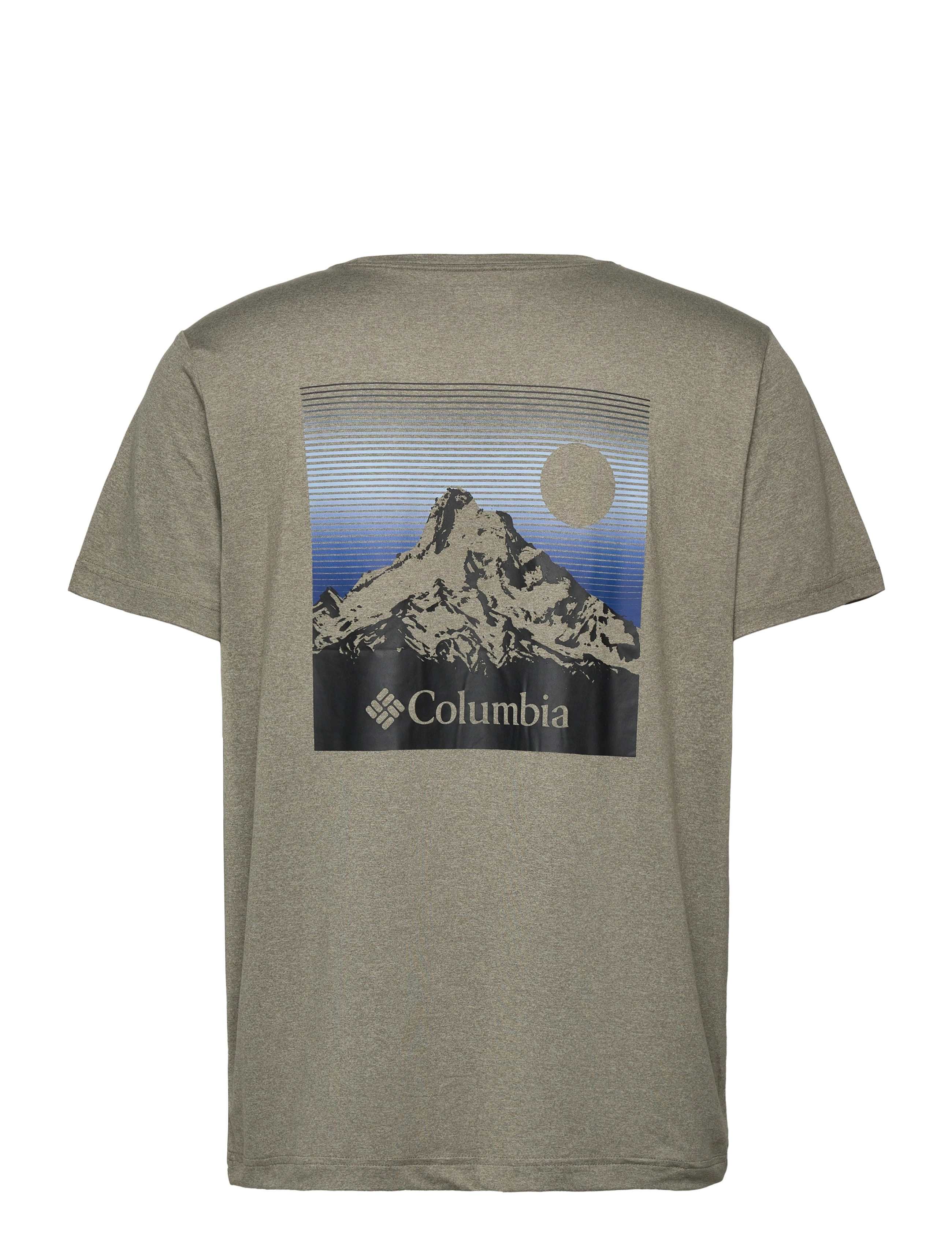 Columbia Sportswear - Kwick Hike Back Graphic SS Tee - t-shirts - stone green heather, linear view multi - 1