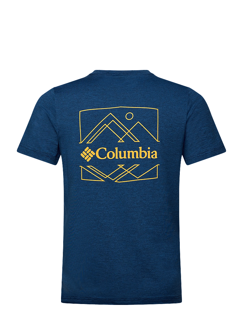 Columbia Sportswear - Kwick Hike Back Graphic SS Tee - t-shirts - collegiate navy heather, linescape - 1