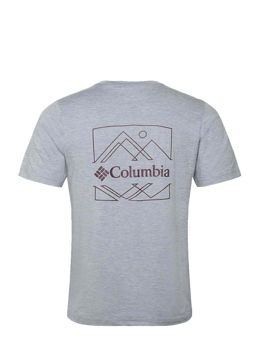 Columbia Sportswear - Kwick Hike Back Graphic SS Tee - t-shirts - tradewinds grey heather, linescape - 1