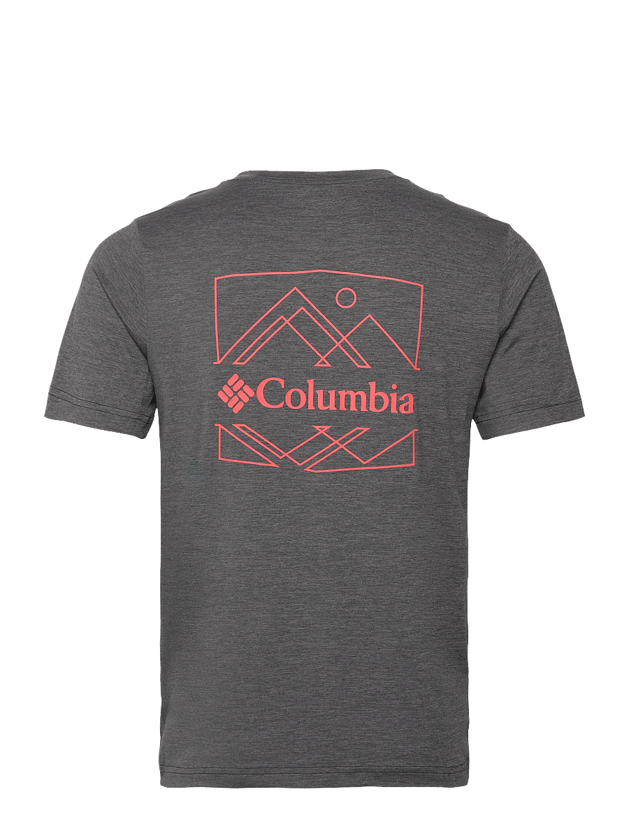 Columbia Sportswear - Kwick Hike Back Graphic SS Tee - t-shirts - black heather, linescape - 1
