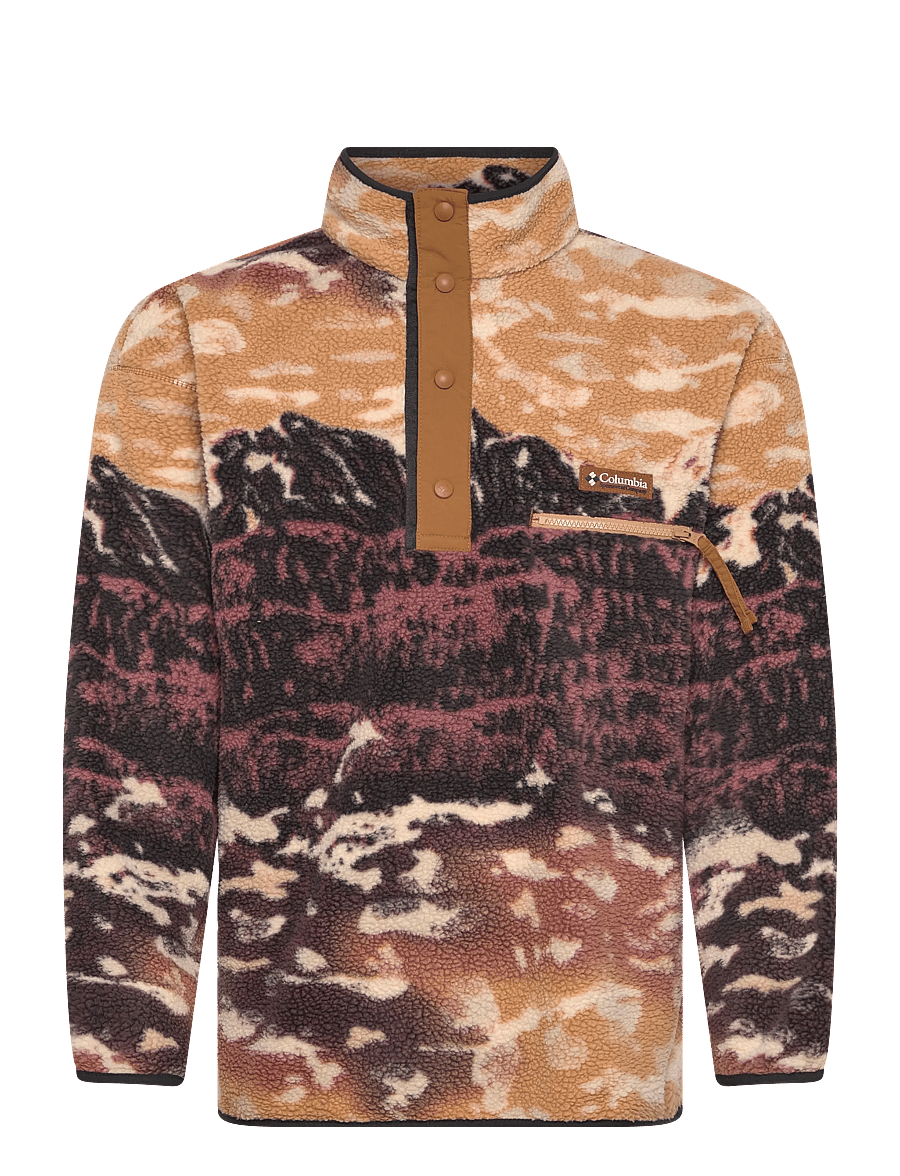 Columbia Sportswear - Helvetia II Printed Half Snap Fleece - fleece & midlayer - camel brown sisters - 0