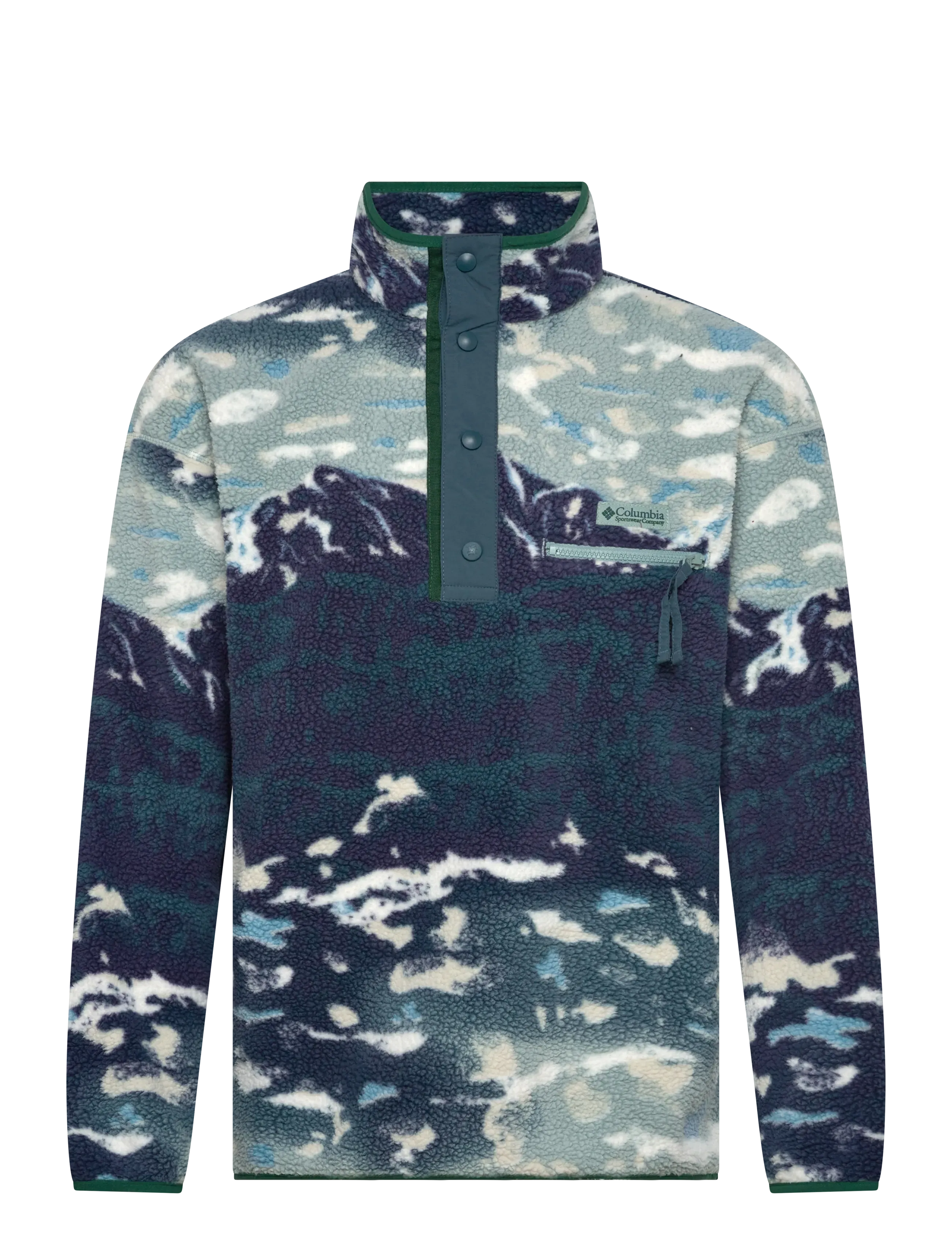 Columbia Sportswear Helvetia II Printed Half Snap Fleece - Columbia Sportswear - CRUSHED BLUE SISTERS / navy