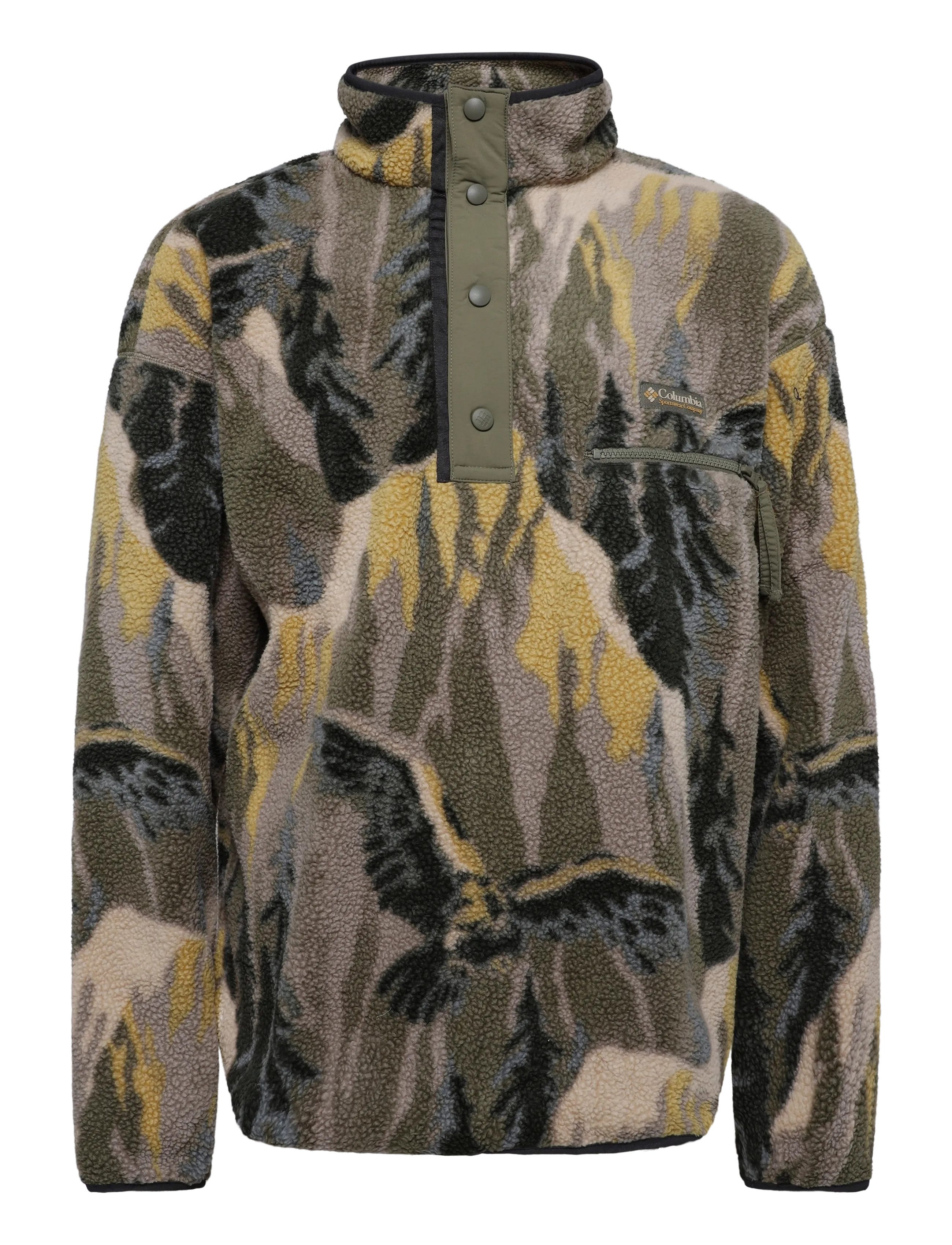 Columbia Sportswear Helvetia II Printed Half Snap Fleece - Alussärgid - STONE GREEN SOARIN / green