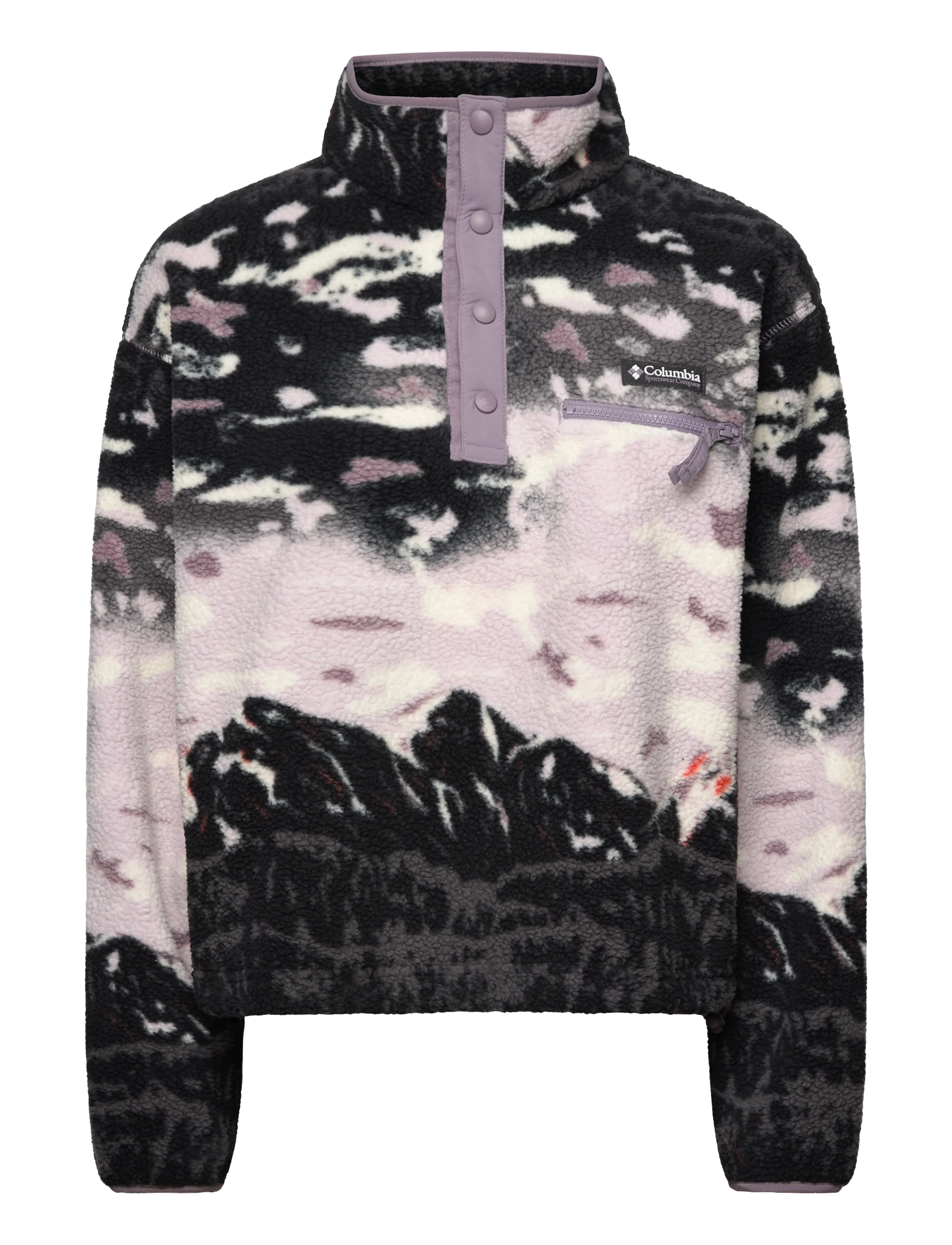 Columbia Sportswear Helvetia Ii Printed Cropped Half Snap, M, Sweatshirts & Hoodies, Schwarz - Fleeces Midlayers, Frauen