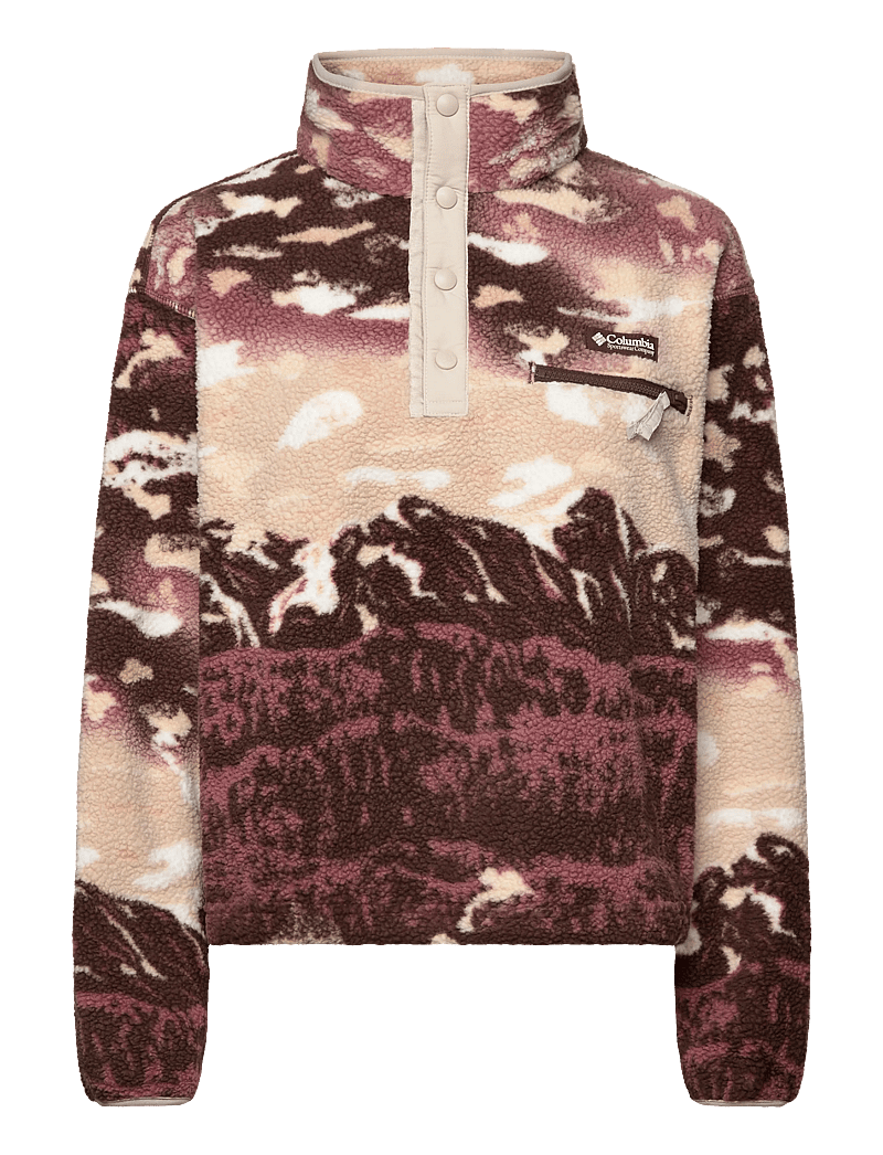 Columbia Sportswear - Helvetia II Printed Cropped Half Snap - fleece og mellemlag - tobacco sisters, dark stone - 0