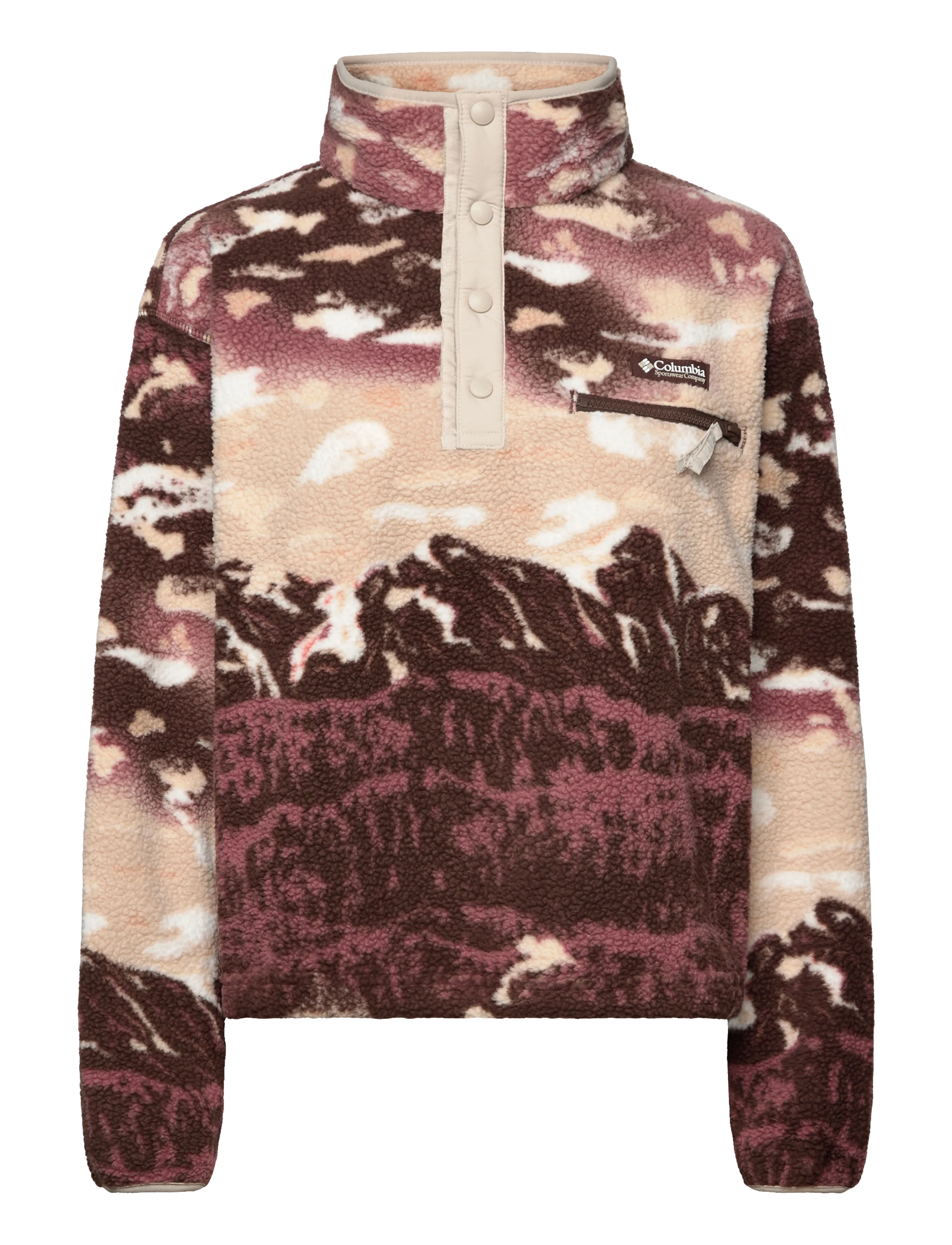 Columbia Sportswear Helvetia II Printed Cropped Half Snap - Columbia Sportswear - TOBACCO SISTERS, DARK STONE / multi
