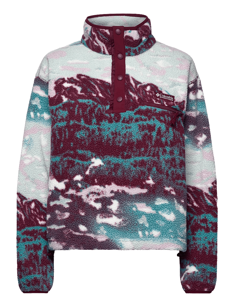 Columbia Sportswear - Helvetia II Printed Cropped Half Snap - oberteile - rich wine sisters, rich wine - 0