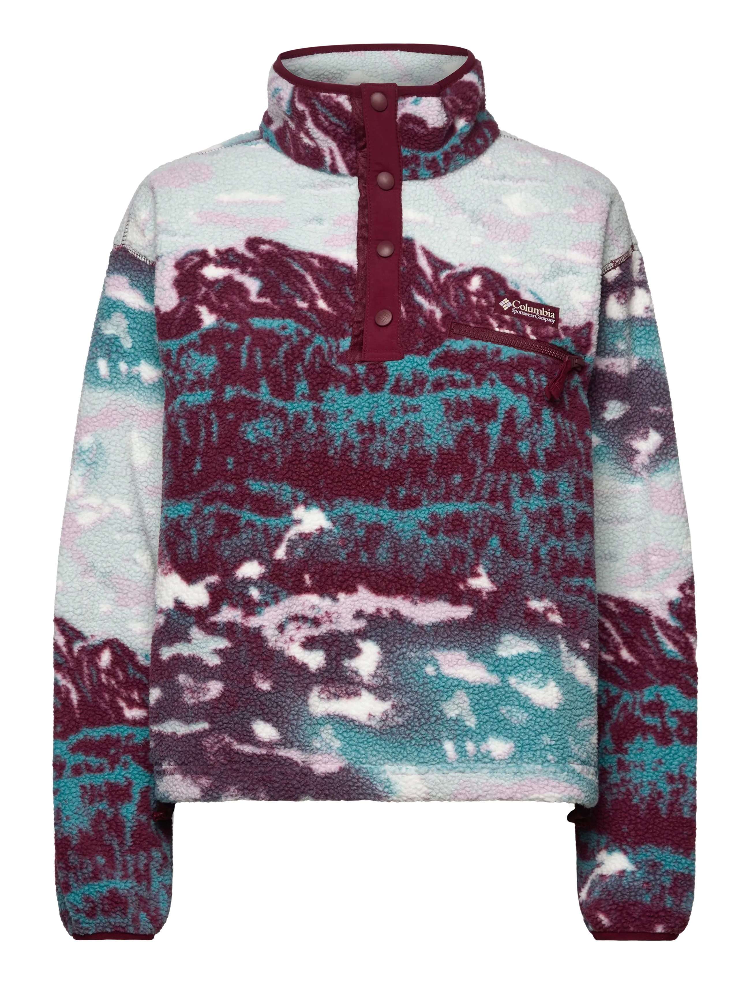 Columbia Sportswear Helvetia II Printed Cropped Half Snap - Columbia Sportswear - RICH WINE SISTERS, RICH WINE / multi