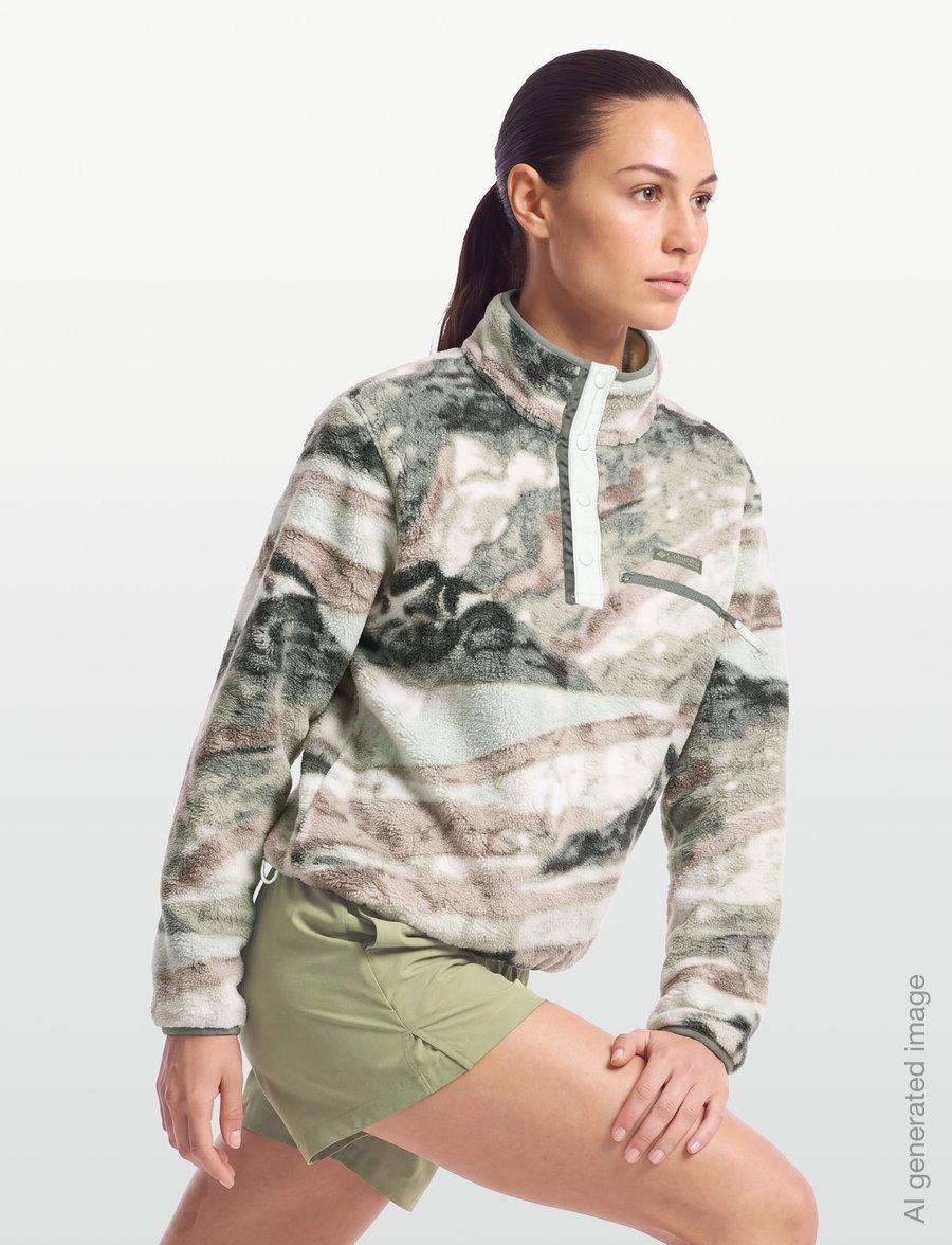 Columbia Sportswear - Helvetia II Printed Cropped Half Snap - oberteile - sedona sage, summits - 3