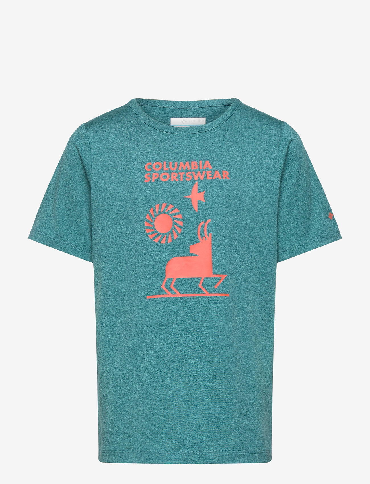 Columbia Sportswear - Tech Trail Short Sleeve Graphic Shirt - lühikeste varrukatega t-särgid - river blue heather, explore outdoors - 0