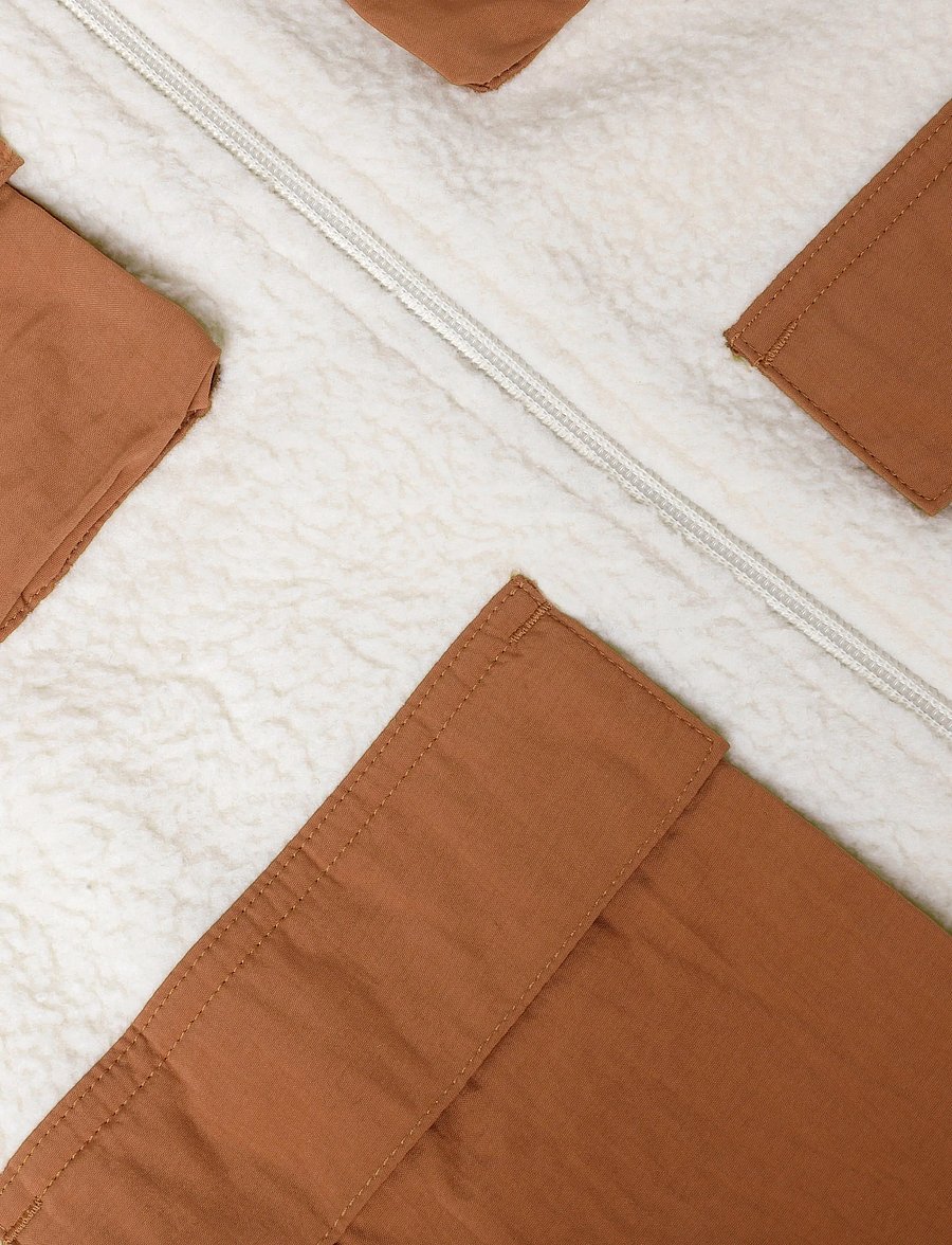Columbia Sportswear - Jasper Ridge Pebbled Fleece Full Zip - paksud joped - chalk, camel brown - 3