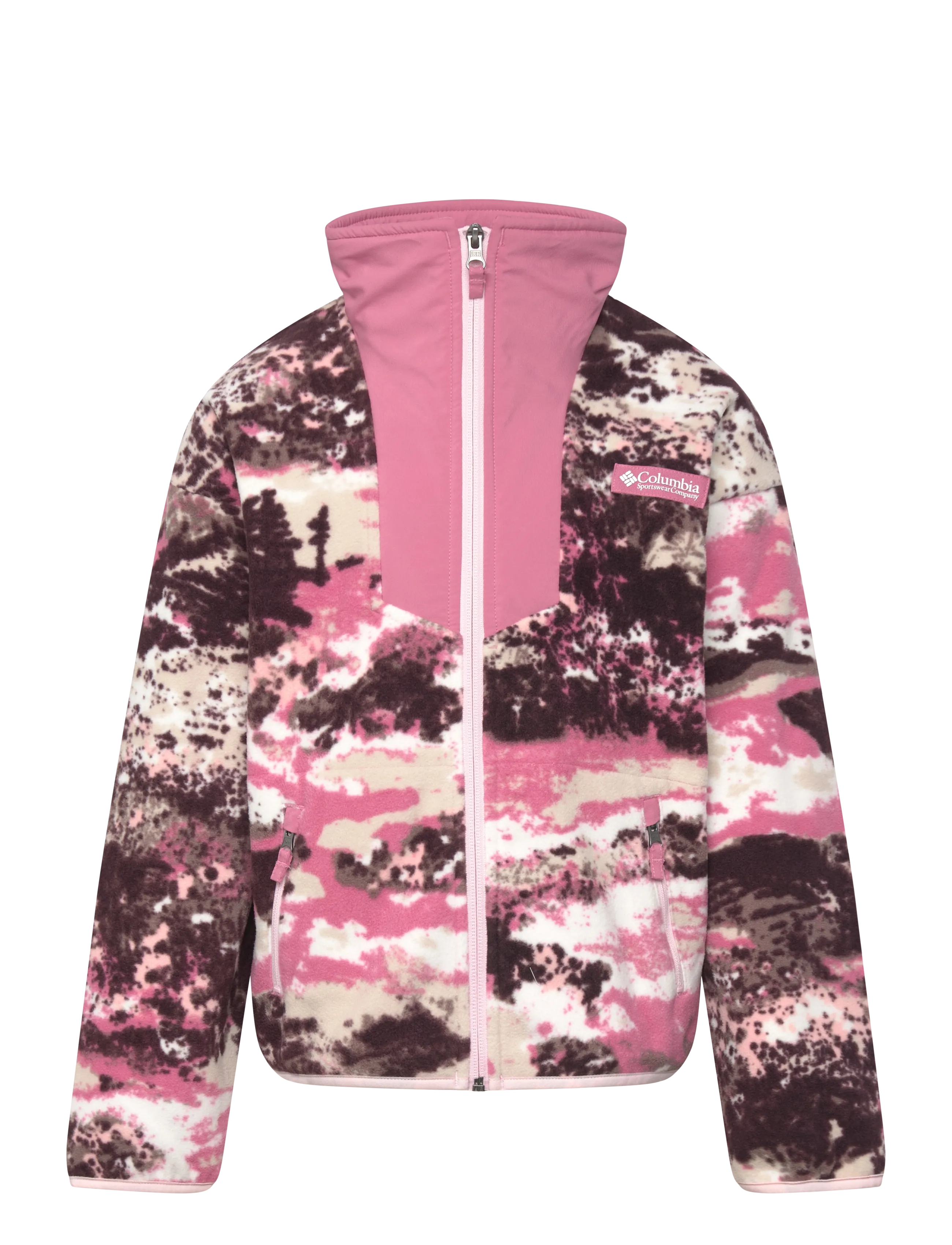 Columbia Sportswear Sequoia Grove Printed Full Zip Fleece, Børn, Printet Fleece Jakke Med Fuld Lynlås, Pink, Str: 104