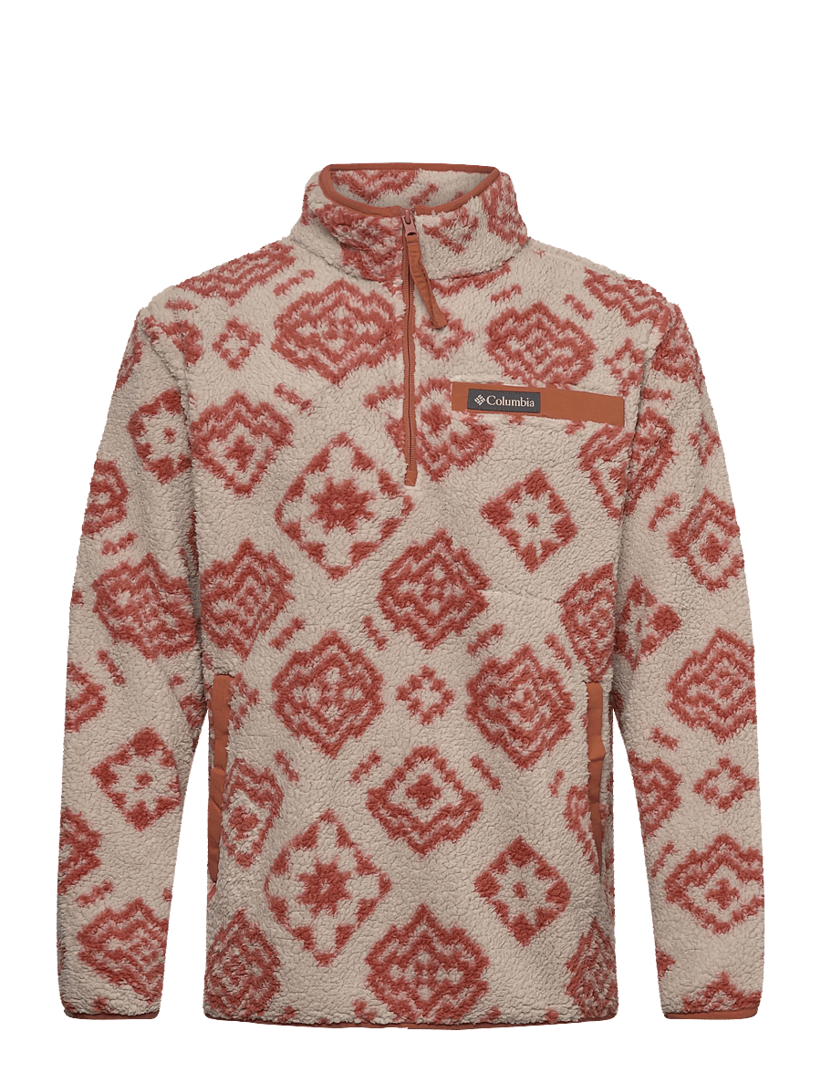 Columbia Sportswear - Rugged Ridge High Pile Half Zip - fleece & midlayer - dark stone checked out, teak brown - 0