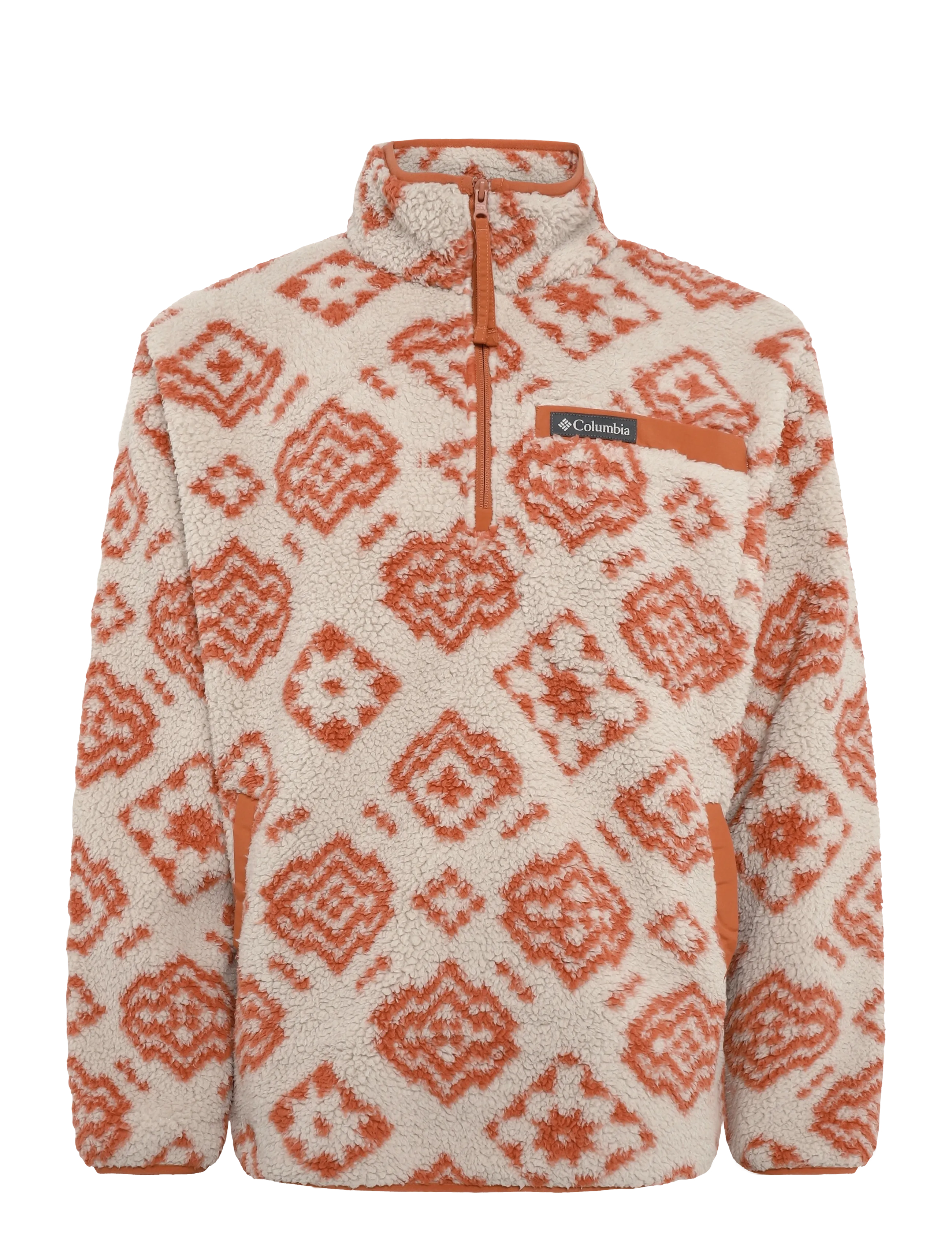 Columbia Sportswear Rugged Ridge High Pile Half Zip - Fleece & mellanlager - DARK STONE CHECKED OUT, TEAK BROWN / cream