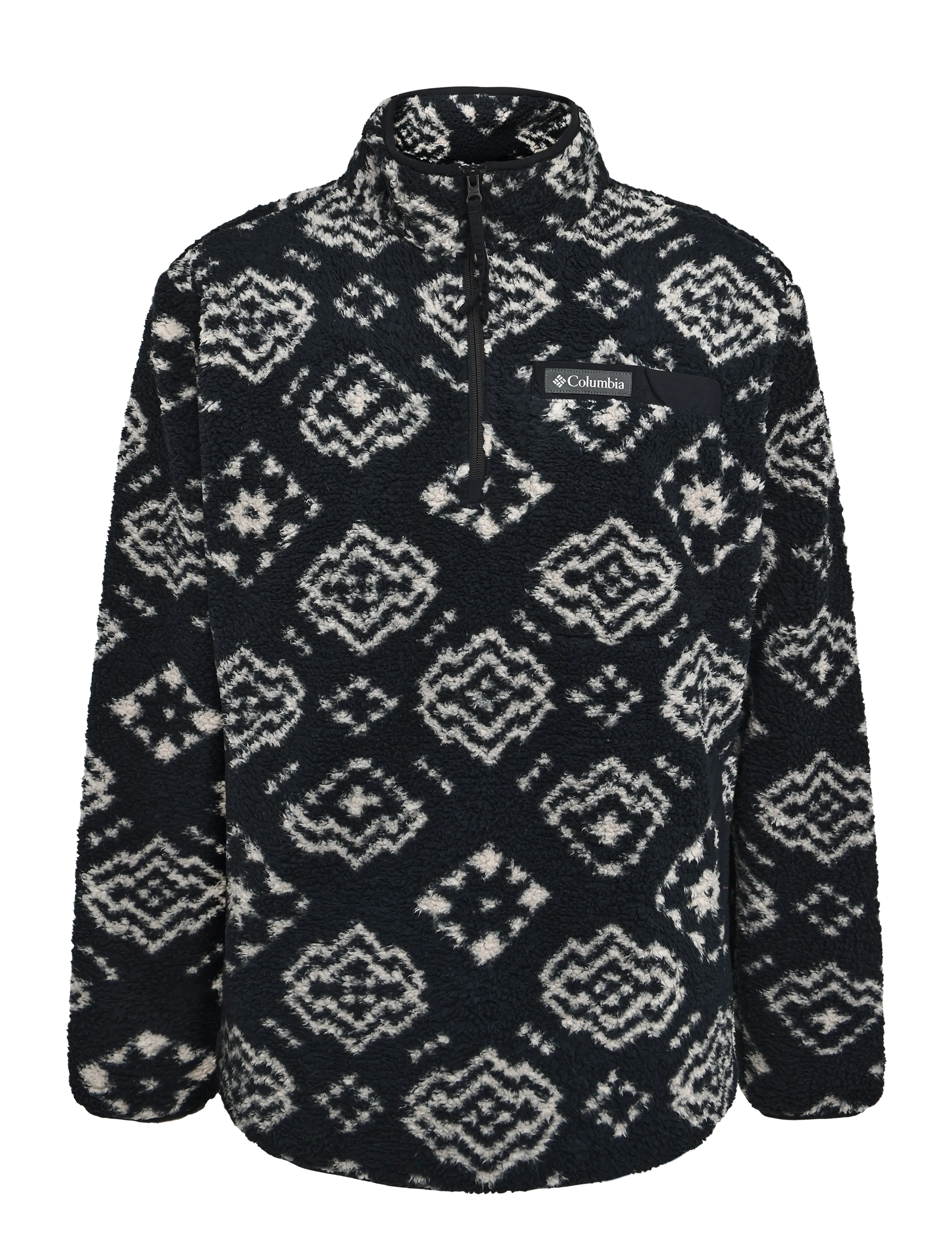 Columbia Sportswear Rugged Ridge High Pile Half Zip - Fleece og mellemlag - BLACK CHECKED OUT, BLACK / black