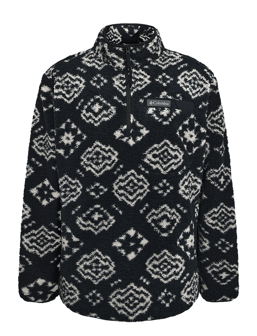 Columbia Sportswear - Rugged Ridge High Pile Half Zip - fleece og mellemlag - black checked out, black - 0