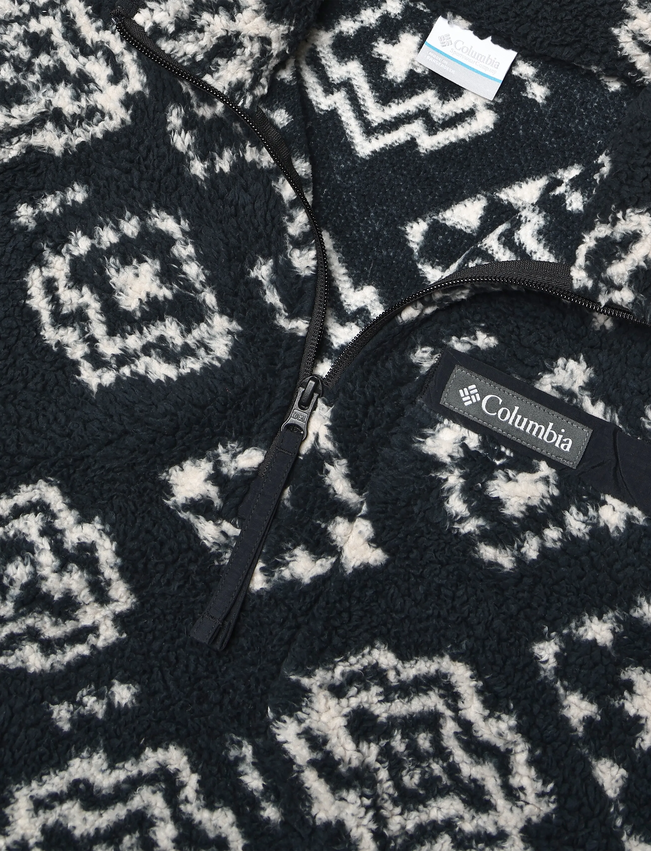 Columbia Sportswear - Rugged Ridge High Pile Half Zip - fleece og mellemlag - black checked out, black - 2