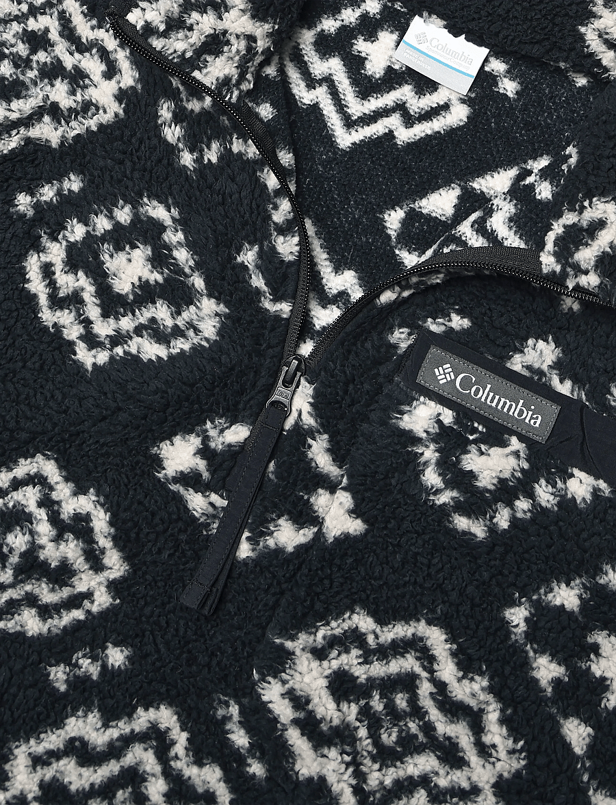 Columbia Sportswear - Rugged Ridge High Pile Half Zip - fleece og mellemlag - black checked out, black - 2
