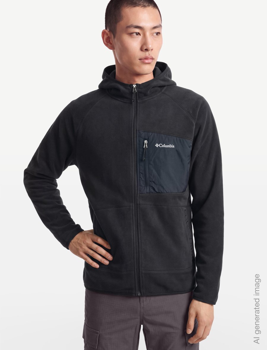 Columbia Sportswear - Fast Trek Overlay Hooded Full Zip - fleece & mellanlager - black - 3