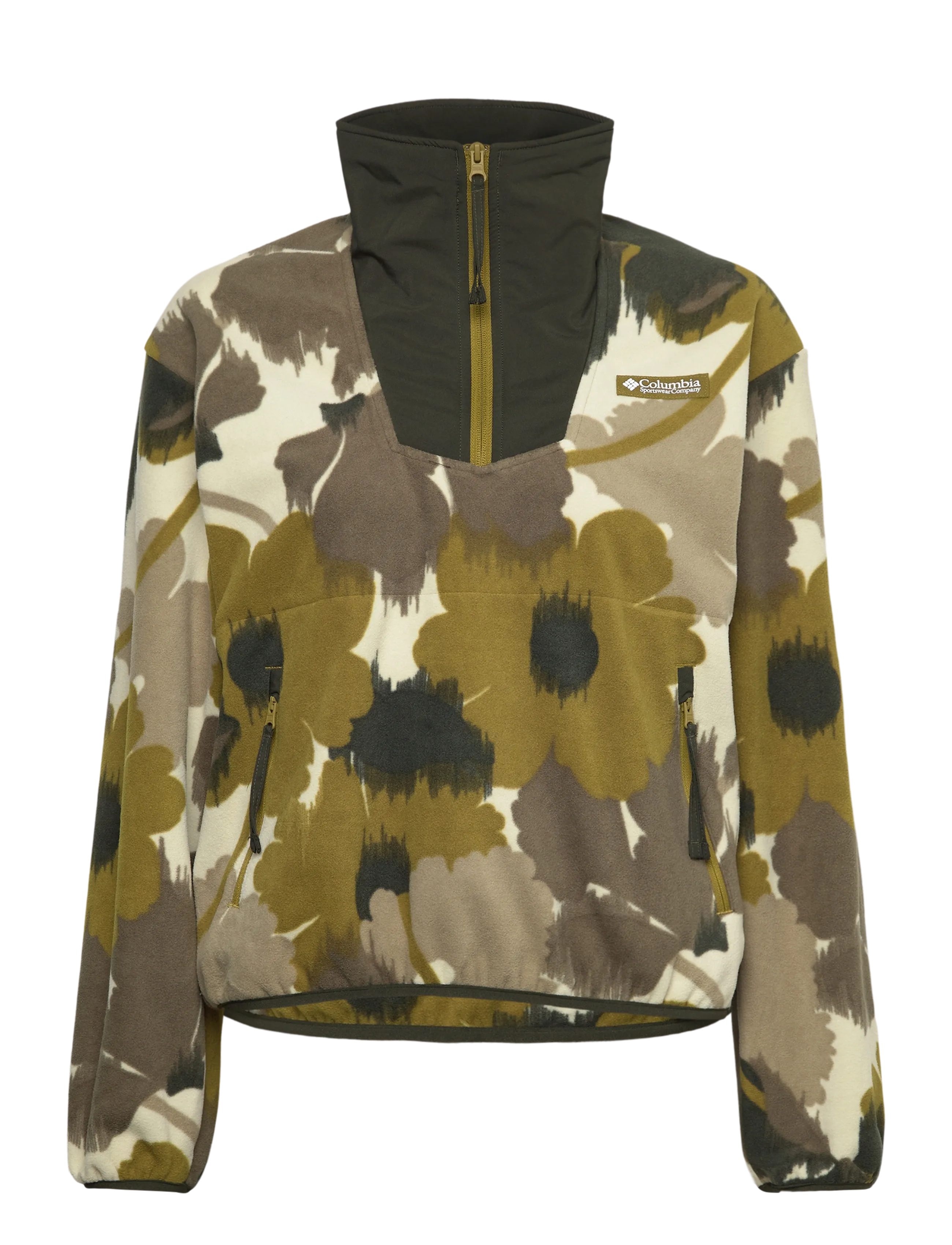 Columbia Sportswear Sequoia Grove Printed Half Zip - Kleidung - MOSSY GREEN, IKATBLOOM / khaki/green