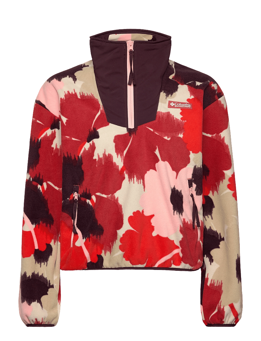 Columbia Sportswear - Sequoia Grove Printed Half Zip - overdele - washed red, ikatbloom - 0