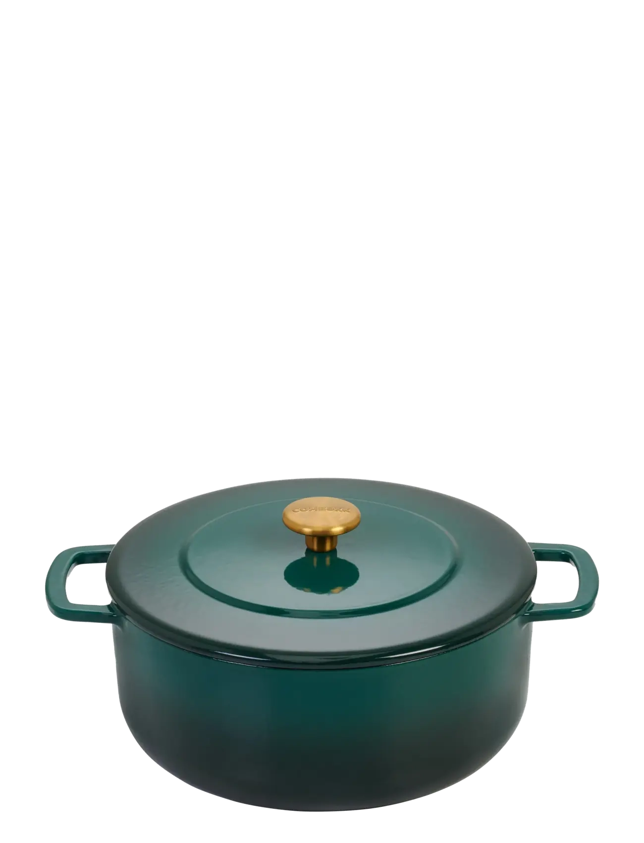 Combekk Dutch Oven 24Cm Enameled Recycled Cast Iron Holly Green With Gold Knob, Pots & Pans, Grøn, Str: Ø 24 CM