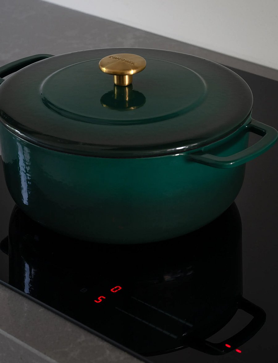 Combekk - Dutch Oven 24cm Enameled Recycled Cast Iron Holly Green with gold knob - gusseisen töpfe - green - 4