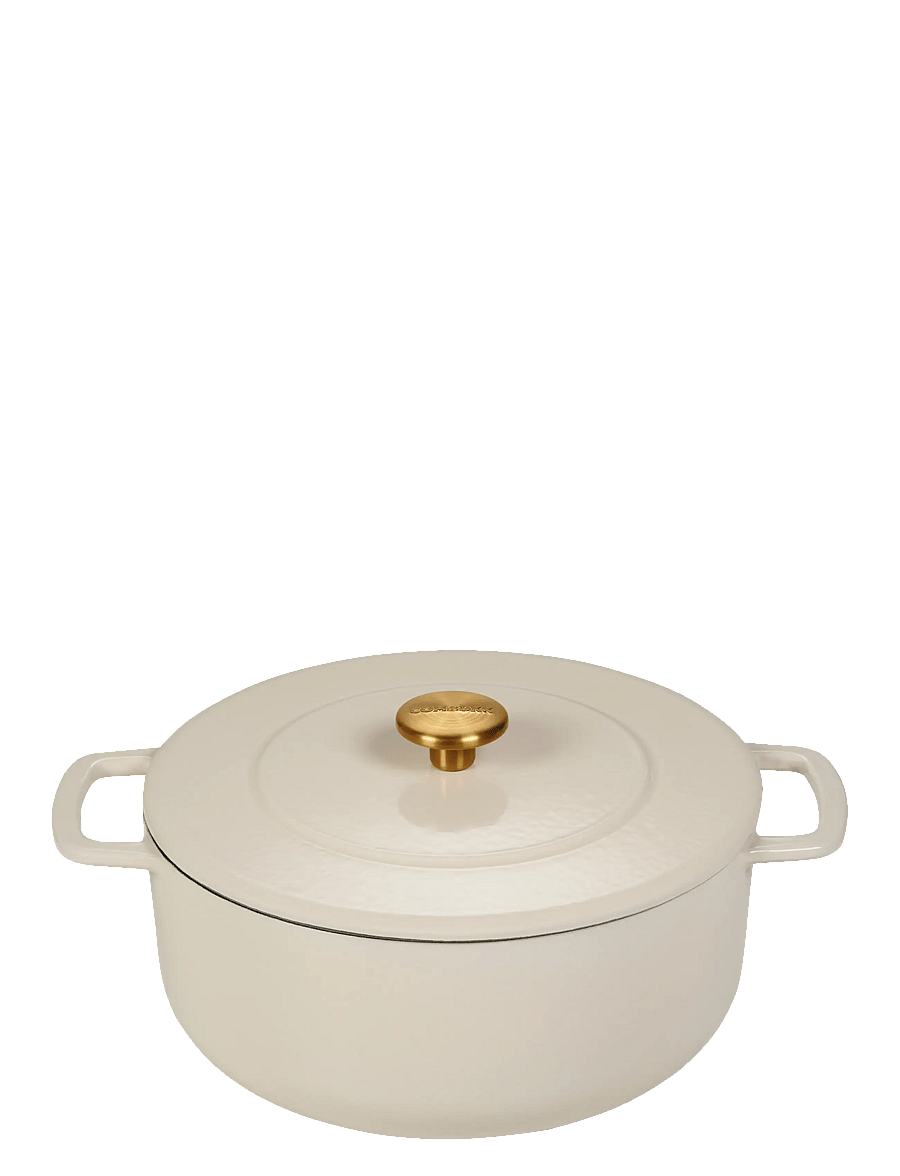 Combekk - Dutch Oven 24cm Enameled Recycled Cast Iron Sand with gold knob - gusseisen töpfe - creme - 1