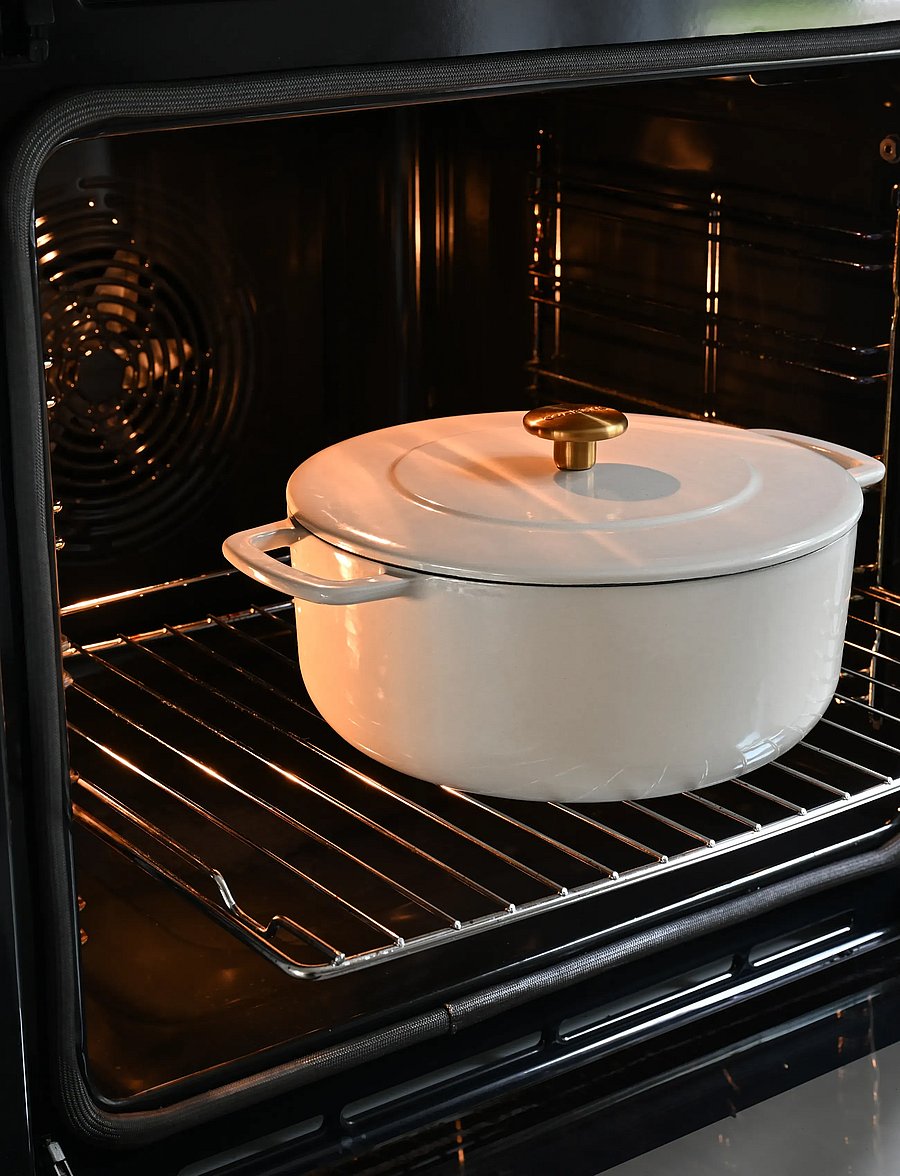 Combekk - Dutch Oven 24cm Enameled Recycled Cast Iron Sand with gold knob - gusseisen töpfe - creme - 0