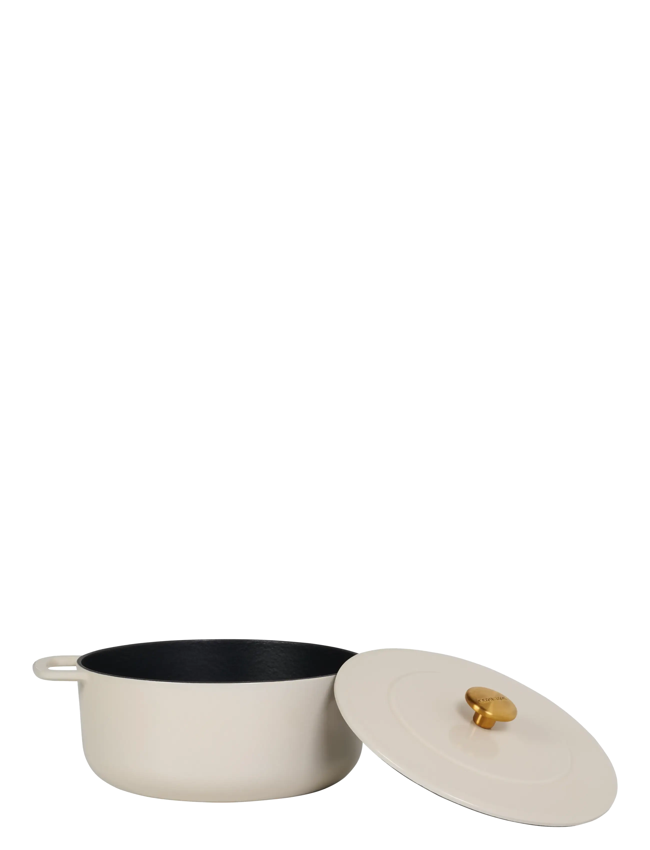 Combekk - Dutch Oven 24cm Enameled Recycled Cast Iron Sand with gold knob - gjutjärnsgrytor - creme - 2