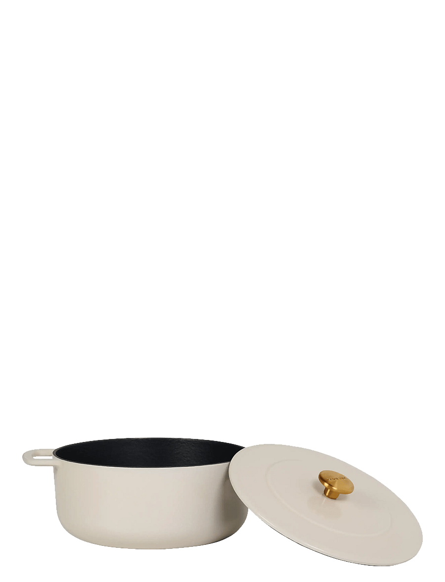 Combekk - Dutch Oven 24cm Enameled Recycled Cast Iron Sand with gold knob - gusseisen töpfe - creme - 2